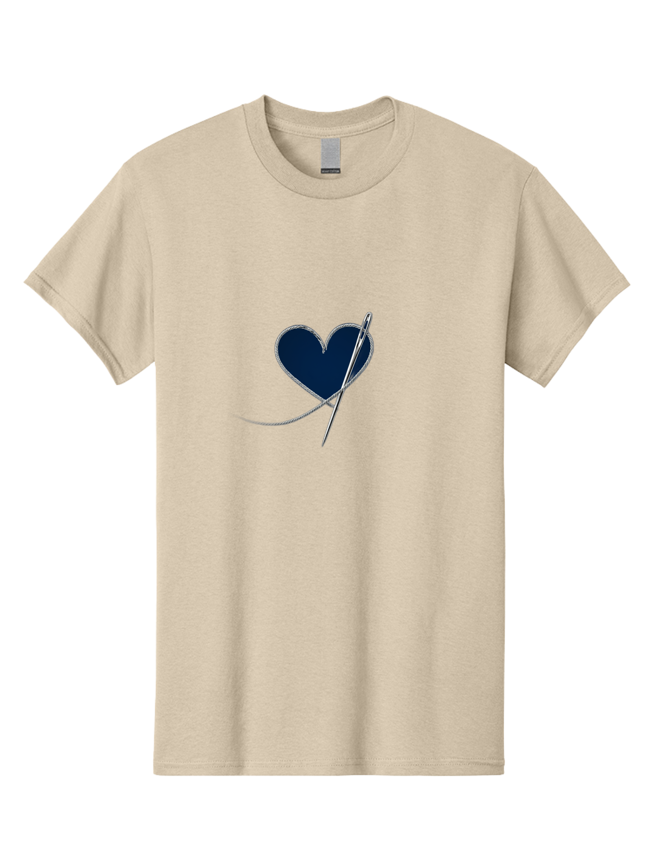 Sewing-Needle-Heart Men'S Graphic Tee, 100% Cotton, Comfortable Casual Summer Wear, Machine Washable, Heart With Needle And Thread, Sewn Love, Handmade Craft, Embroidery Art, Stitched Heart, Needlework, Diy Decoration, Silver Thread Bad533 9