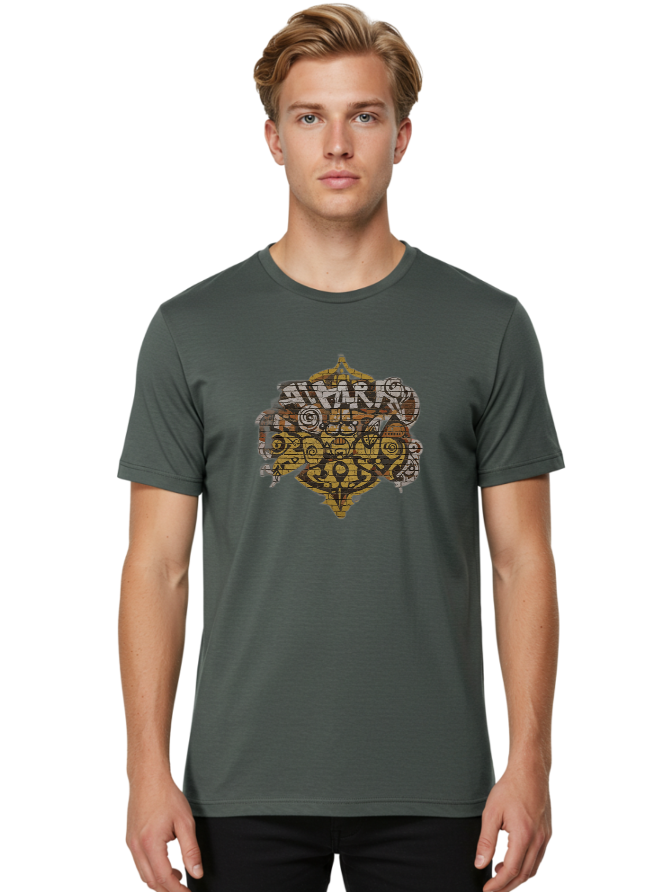 Shark Men'S Graphic Tee, 100% Cotton, Comfortable Casual Summer Wear, Machine Washable, Graffiti Art, Street Art, Urban Culture, Abstract Shapes, Bold Colors, Dynamic Composition, Graffiti Style, Street Wear Inspiration, Urban Decay, Bad534 17