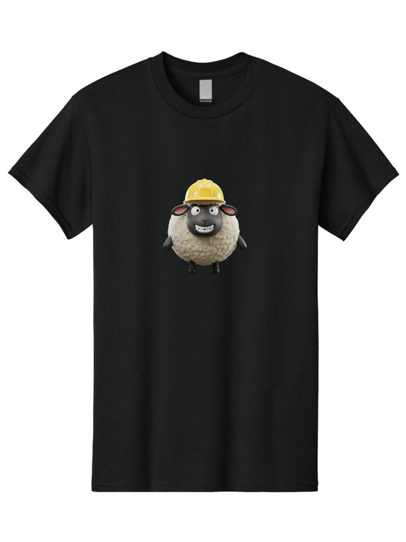 Shaun-Sheep Men'S Graphic Tee, 100% Cotton, Comfortable Casual Summer Wear, Machine Washable, Cartoon Sheep, Shaun The Sheep Character, Yellow Hard Hat, Construction Worker Sheep, Funny Farm Animals, Whimsical Illustration, Bad535 10