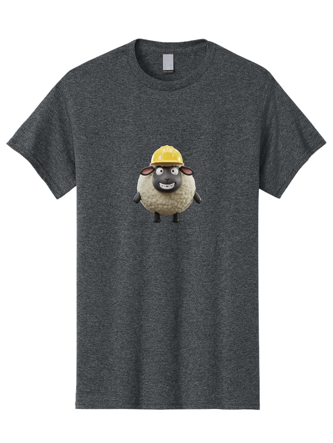 Shaun-Sheep Men'S Graphic Tee, 100% Cotton, Comfortable Casual Summer Wear, Machine Washable, Cartoon Sheep, Shaun The Sheep Character, Yellow Hard Hat, Construction Worker Sheep, Funny Farm Animals, Whimsical Illustration, Bad535 13