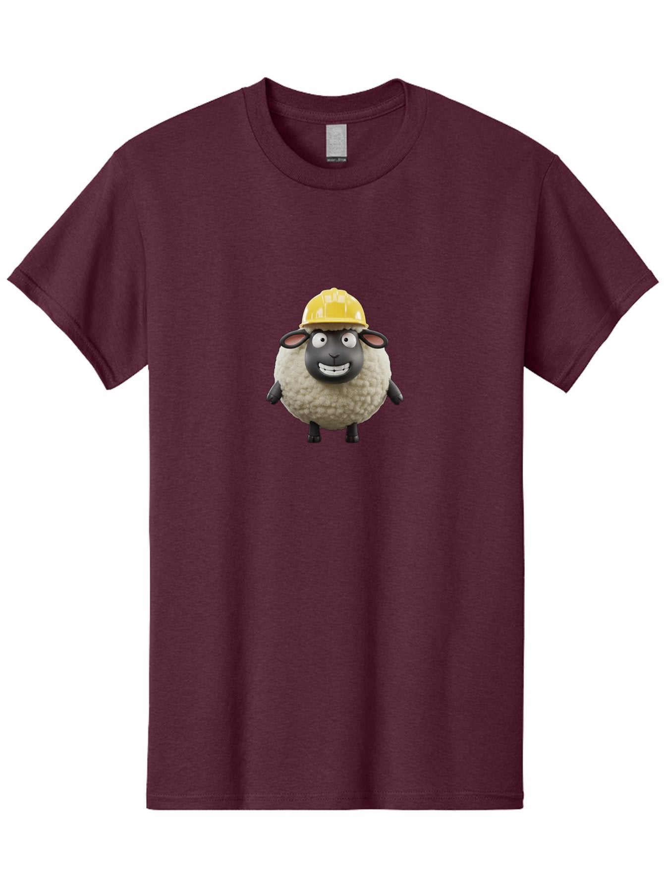 Shaun-Sheep Men'S Graphic Tee, 100% Cotton, Comfortable Casual Summer Wear, Machine Washable, Cartoon Sheep, Shaun The Sheep Character, Yellow Hard Hat, Construction Worker Sheep, Funny Farm Animals, Whimsical Illustration, Bad535 14