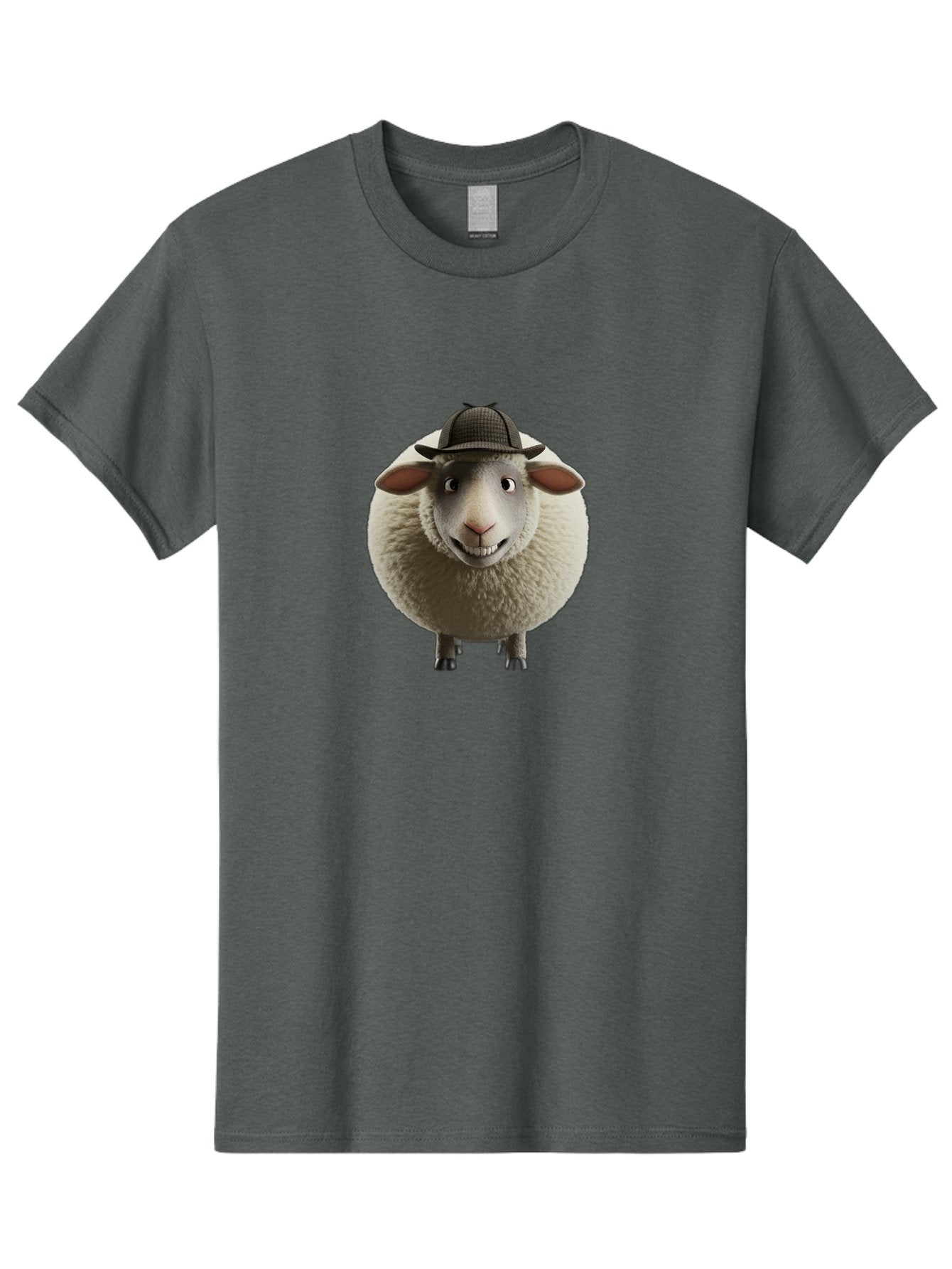 Shaun-The-Sheep-1 Men'S Graphic Tee, 100% Cotton, Comfortable Casual Summer Wear, Machine Washable, Cartoon Sheep, Detective Hat, Humorous Character, 3D Animation, Fluffy Sheep, Funny Animal, Detective Sheep, Fictional Character, Bad536 7