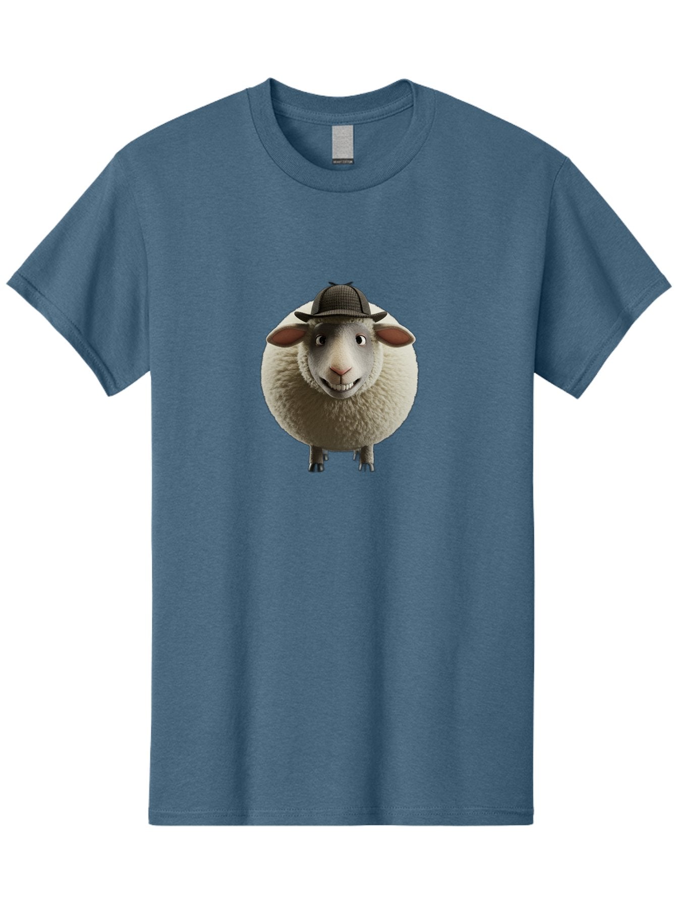 Shaun-The-Sheep-1 Men'S Graphic Tee, 100% Cotton, Comfortable Casual Summer Wear, Machine Washable, Cartoon Sheep, Detective Hat, Humorous Character, 3D Animation, Fluffy Sheep, Funny Animal, Detective Sheep, Fictional Character, Bad536 9