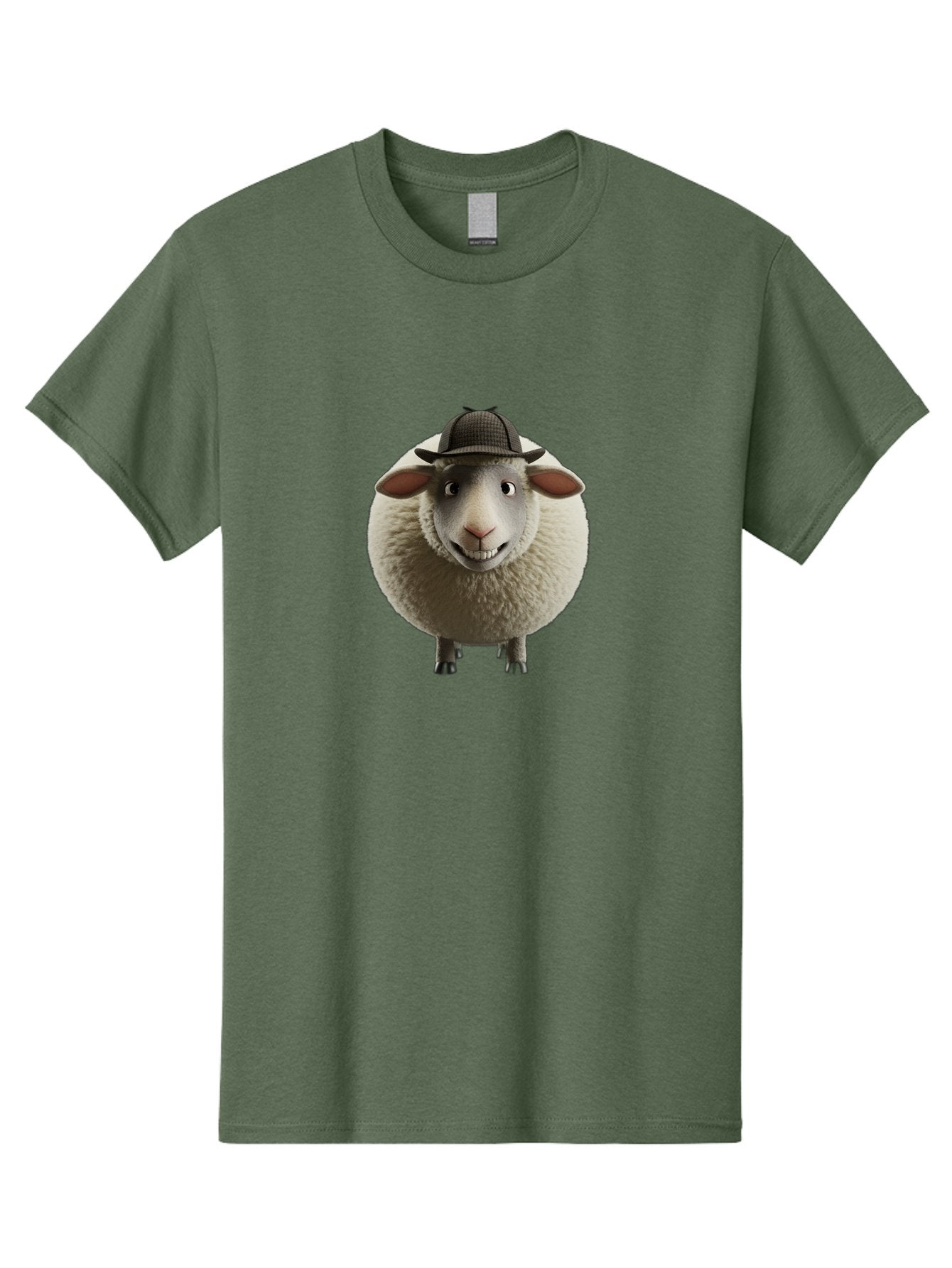 Shaun-The-Sheep-1 Men'S Graphic Tee, 100% Cotton, Comfortable Casual Summer Wear, Machine Washable, Cartoon Sheep, Detective Hat, Humorous Character, 3D Animation, Fluffy Sheep, Funny Animal, Detective Sheep, Fictional Character, Bad536 13
