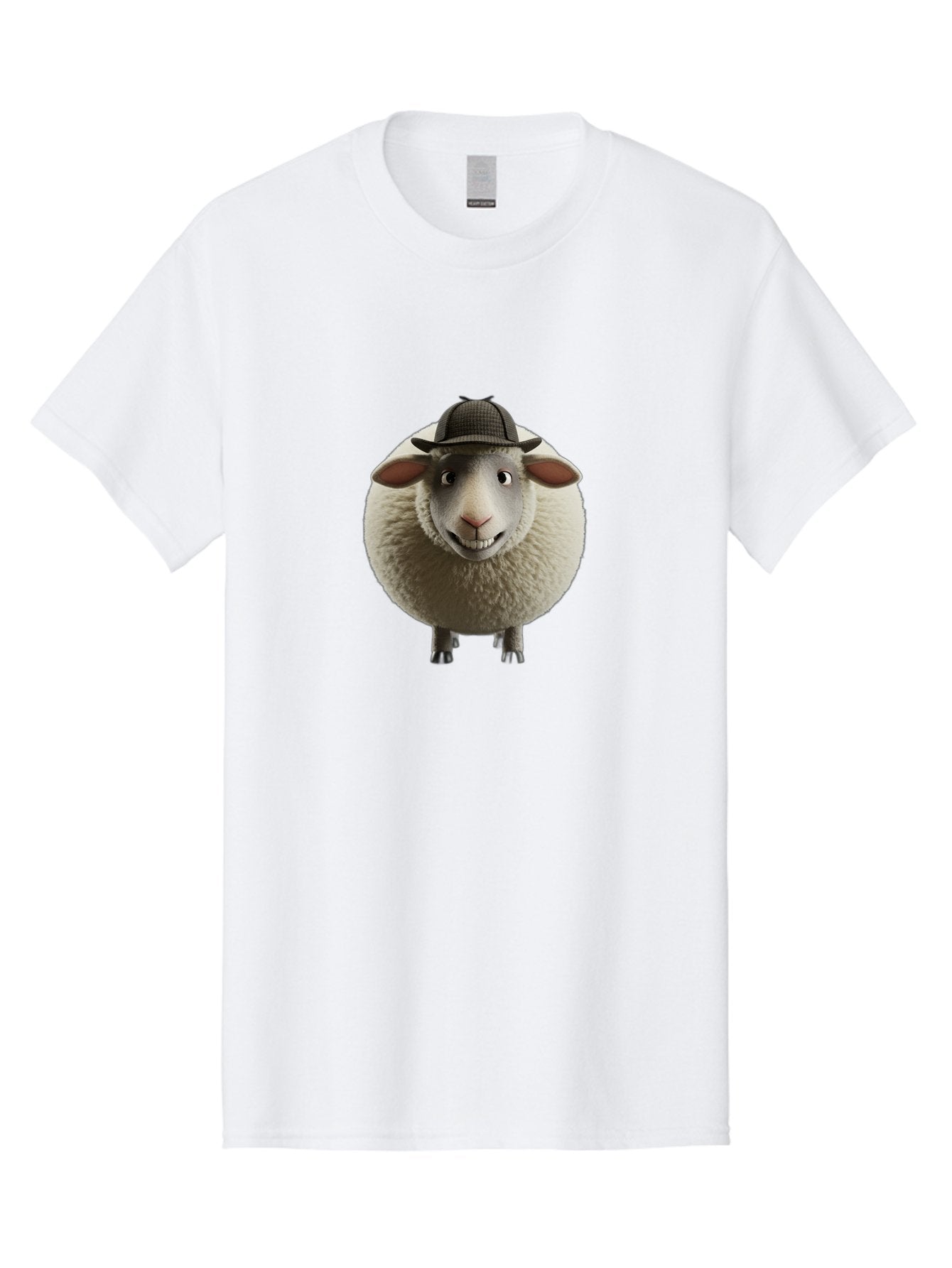 Shaun-The-Sheep-1 Men'S Graphic Tee, 100% Cotton, Comfortable Casual Summer Wear, Machine Washable, Cartoon Sheep, Detective Hat, Humorous Character, 3D Animation, Fluffy Sheep, Funny Animal, Detective Sheep, Fictional Character, Bad536 14