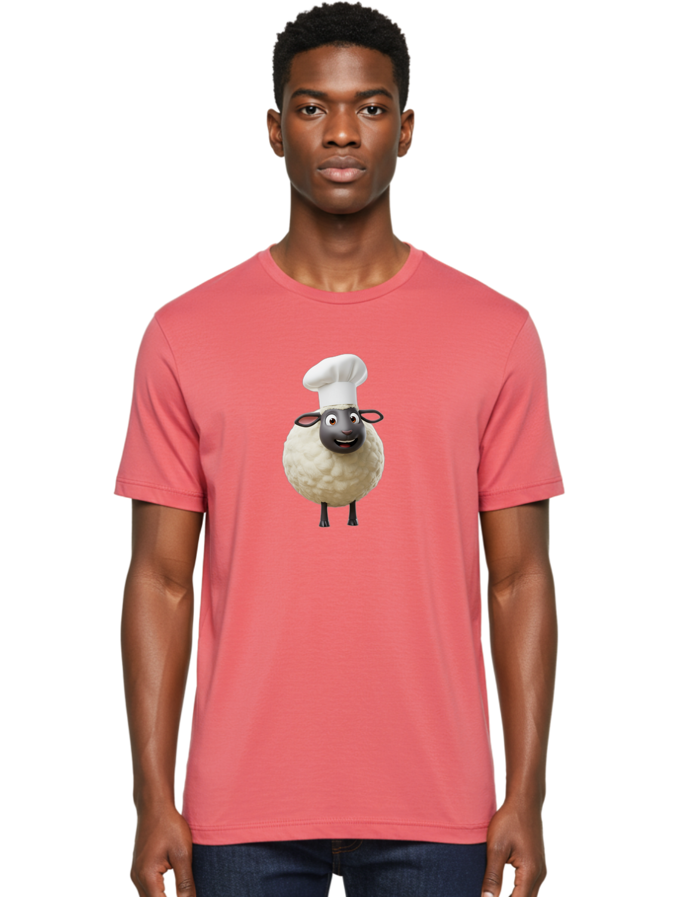 Shaun-The-Sheep-Chef Men'S Graphic Tee, 100% Cotton, Comfortable Casual Summer Wear, Machine Washable, Shaun The Sheep, Chef Hat, Cartoon Character, Cooking, Culinary, Funny Animal, 3D Animation, Character Design, Humorous, Whimsical, Lamb, Bad537 23
