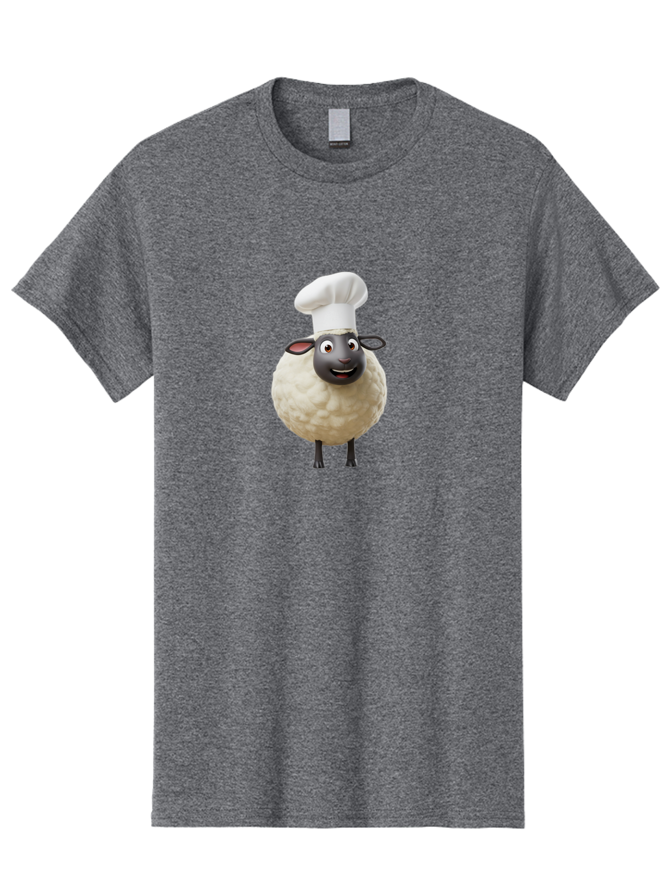 Shaun-The-Sheep-Chef Men'S Graphic Tee, 100% Cotton, Comfortable Casual Summer Wear, Machine Washable, Shaun The Sheep, Chef Hat, Cartoon Character, Cooking, Culinary, Funny Animal, 3D Animation, Character Design, Humorous, Whimsical, Lamb, Bad537