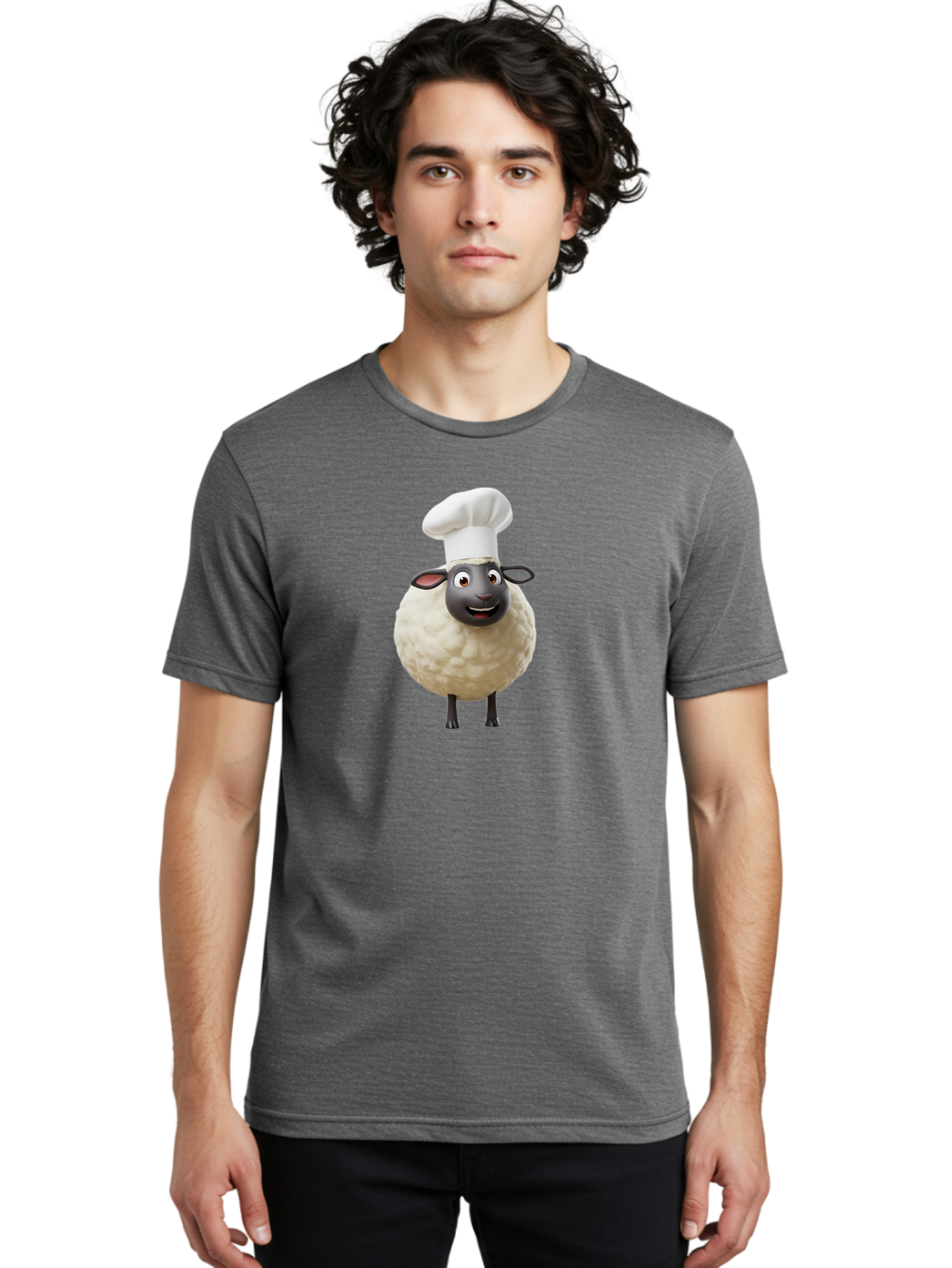 Shaun-The-Sheep-Chef Men'S Graphic Tee, 100% Cotton, Comfortable Casual Summer Wear, Machine Washable, Shaun The Sheep, Chef Hat, Cartoon Character, Cooking, Culinary, Funny Animal, 3D Animation, Character Design, Humorous, Whimsical, Lamb, Bad537 16