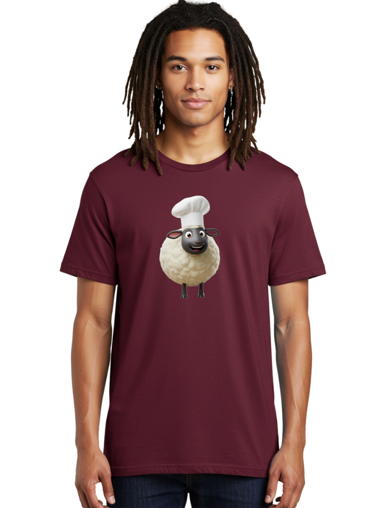 Shaun-The-Sheep-Chef Men'S Graphic Tee, 100% Cotton, Comfortable Casual Summer Wear, Machine Washable, Shaun The Sheep, Chef Hat, Cartoon Character, Cooking, Culinary, Funny Animal, 3D Animation, Character Design, Humorous, Whimsical, Lamb, Bad537 26