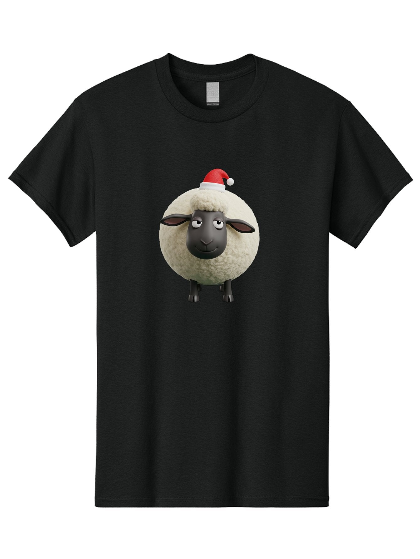 Shaun-The-Sheep-Christmas Men'S Graphic Tee, 100% Cotton, Comfortable Casual Summer Wear, Machine Washable, Cartoon Sheep, Shaun The Sheep, Fluffy White Sheep, Christmas Hat, Red And White Santa Hat, Funny Character, 3D Animation, Bad538 10