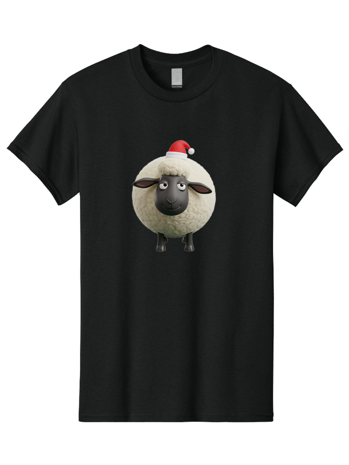 Shaun-The-Sheep-Christmas Men'S Graphic Tee, 100% Cotton, Comfortable Casual Summer Wear, Machine Washable, Cartoon Sheep, Shaun The Sheep, Fluffy White Sheep, Christmas Hat, Red And White Santa Hat, Funny Character, 3D Animation, Bad538 14