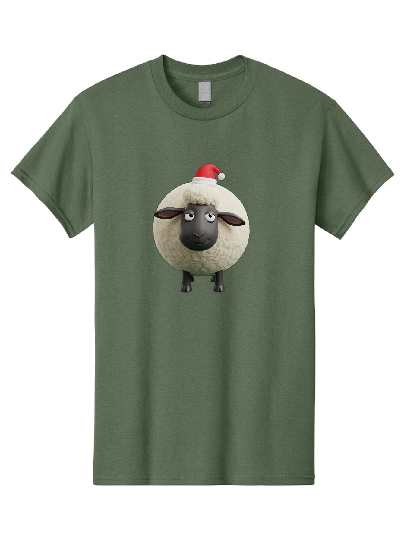 Shaun-The-Sheep-Christmas Men'S Graphic Tee, 100% Cotton, Comfortable Casual Summer Wear, Machine Washable, Cartoon Sheep, Shaun The Sheep, Fluffy White Sheep, Christmas Hat, Red And White Santa Hat, Funny Character, 3D Animation, Bad538 14
