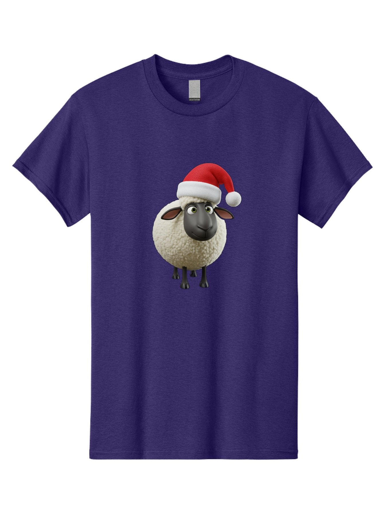 Shaun-The-Sheep-Santa-Hat Men'S Graphic Tee, 100% Cotton, Comfortable Casual Summer Wear, Machine Washable, Shaun The Sheep, Christmas Sheep, Santa Hat Sheep, Festive Cartoon Character, Holiday Fun, Animated Sheep, Merry Christmas, Bad541 8