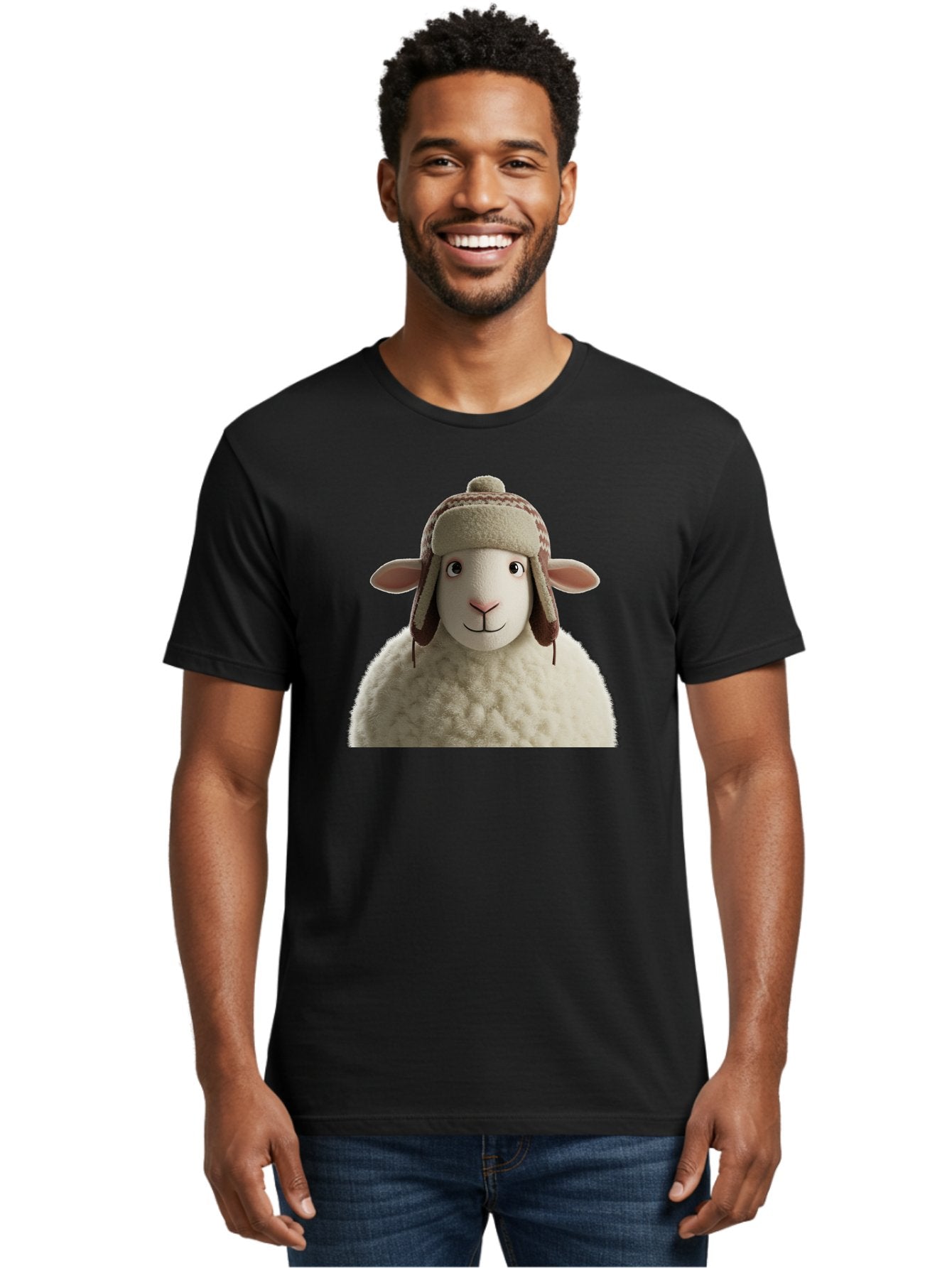 Shaun-The-Sheep Men'S Graphic Tee, 100% Cotton, Comfortable Casual Summer Wear, Machine Washable, Cartoon Sheep, Fluffy Sheep, Sheep With Hat, Funny Animal, Cute Character, Lovable Cartoon, Sheep Mascot, Funny Sheep, Woolly Sheep, Bad542 29