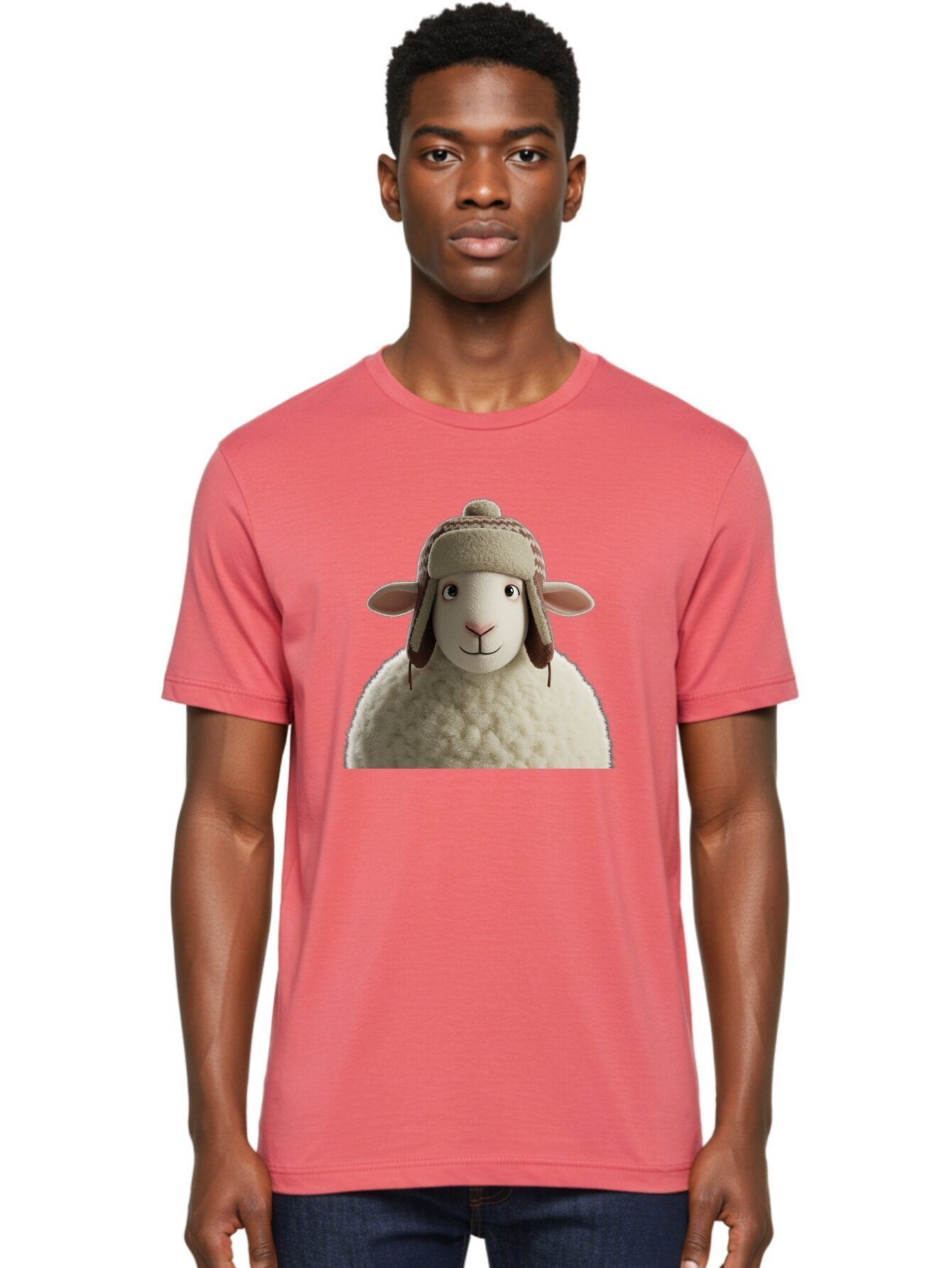 Shaun-The-Sheep Men'S Graphic Tee, 100% Cotton, Comfortable Casual Summer Wear, Machine Washable, Cartoon Sheep, Fluffy Sheep, Sheep With Hat, Funny Animal, Cute Character, Lovable Cartoon, Sheep Mascot, Funny Sheep, Woolly Sheep, Bad542 27