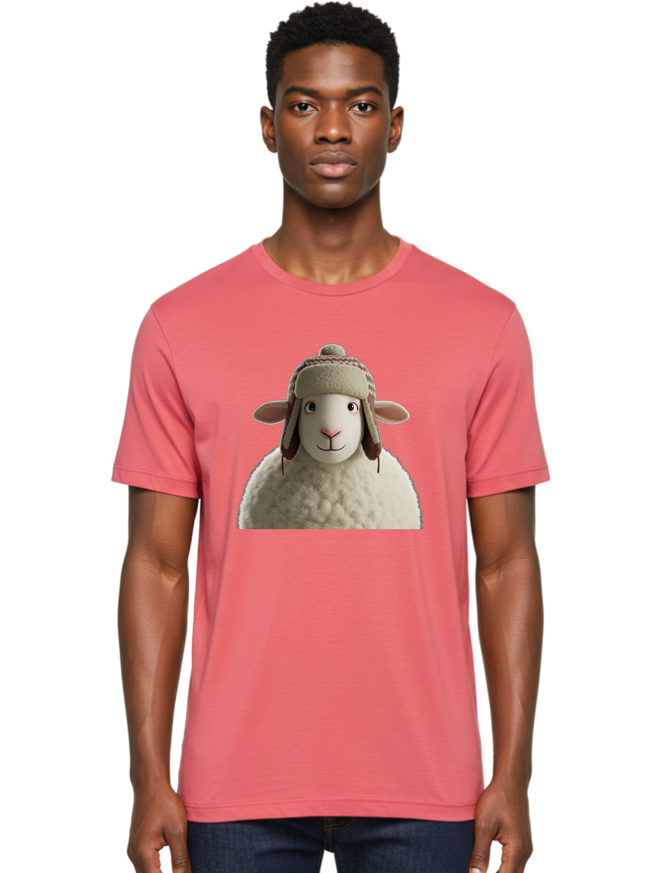 Shaun-The-Sheep Men'S Graphic Tee, 100% Cotton, Comfortable Casual Summer Wear, Machine Washable, Cartoon Sheep, Fluffy Sheep, Sheep With Hat, Funny Animal, Cute Character, Lovable Cartoon, Sheep Mascot, Funny Sheep, Woolly Sheep, Bad542 19