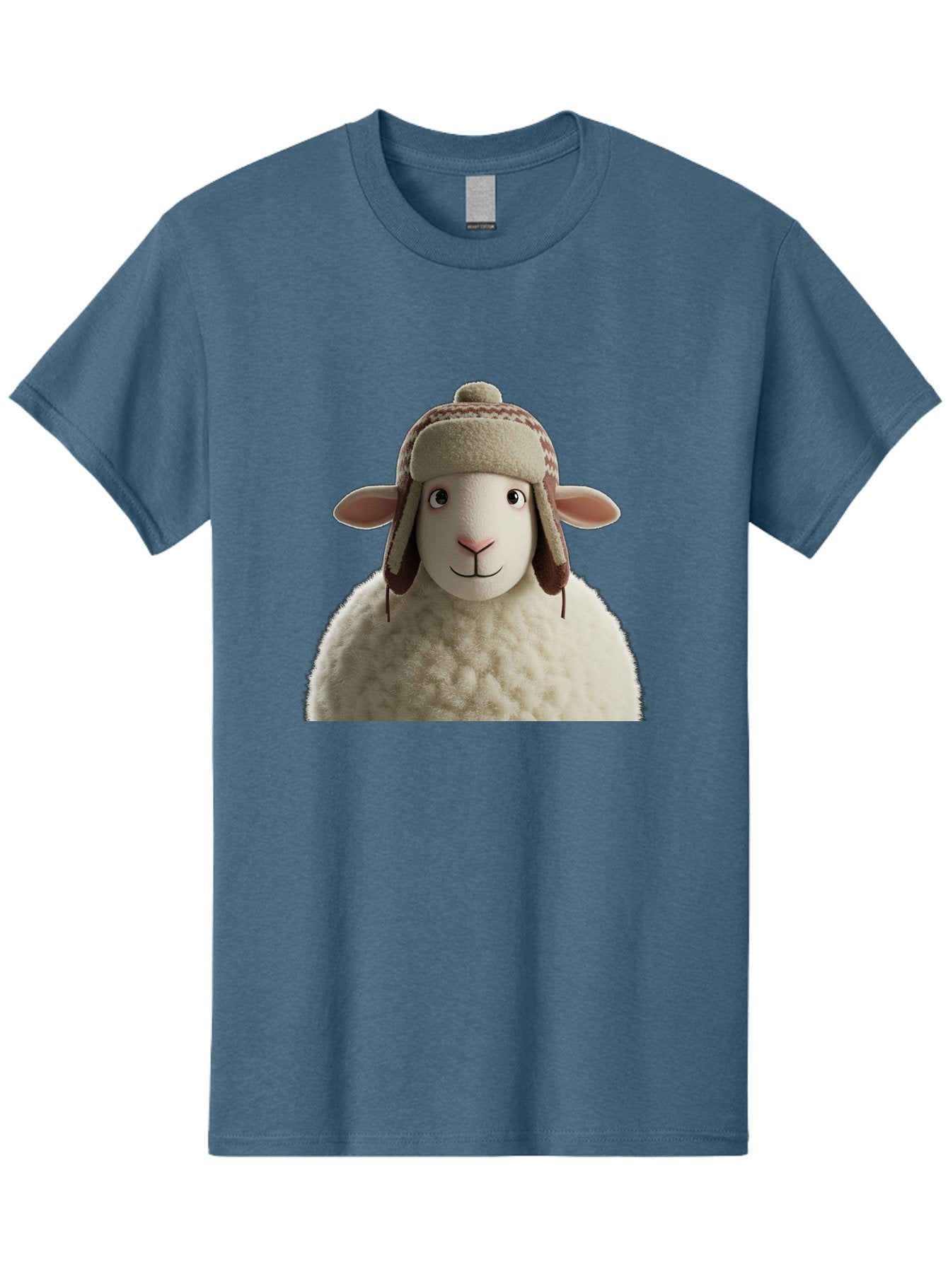 Shaun-The-Sheep Men'S Graphic Tee, 100% Cotton, Comfortable Casual Summer Wear, Machine Washable, Cartoon Sheep, Fluffy Sheep, Sheep With Hat, Funny Animal, Cute Character, Lovable Cartoon, Sheep Mascot, Funny Sheep, Woolly Sheep, Bad542 5