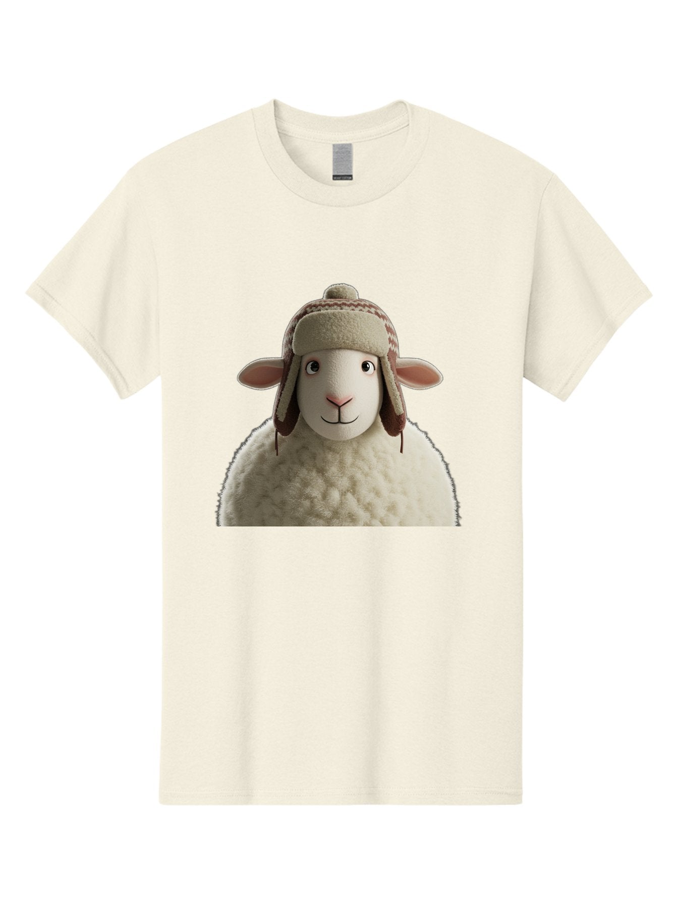 Shaun-The-Sheep Men'S Graphic Tee, 100% Cotton, Comfortable Casual Summer Wear, Machine Washable, Cartoon Sheep, Fluffy Sheep, Sheep With Hat, Funny Animal, Cute Character, Lovable Cartoon, Sheep Mascot, Funny Sheep, Woolly Sheep, Bad542