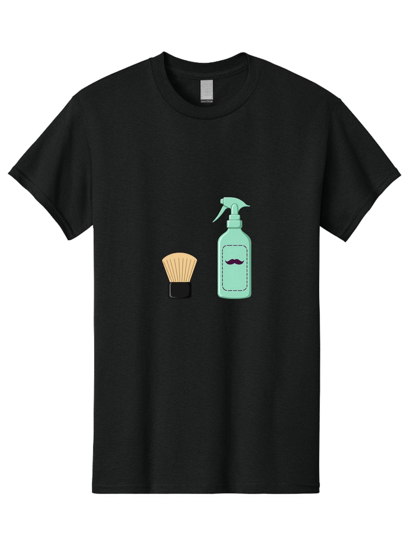 Shaving-Brush-And-Spray-Bottle Men'S Graphic Tee, 100% Cotton, Comfortable Casual Summer Wear, Machine Washable, Shaving Brush, Shaving Kit, Mustache Grooming, Men'S Grooming Products, Personal Care, Grooming Accessories, Shaving Essentials, Bad543 10