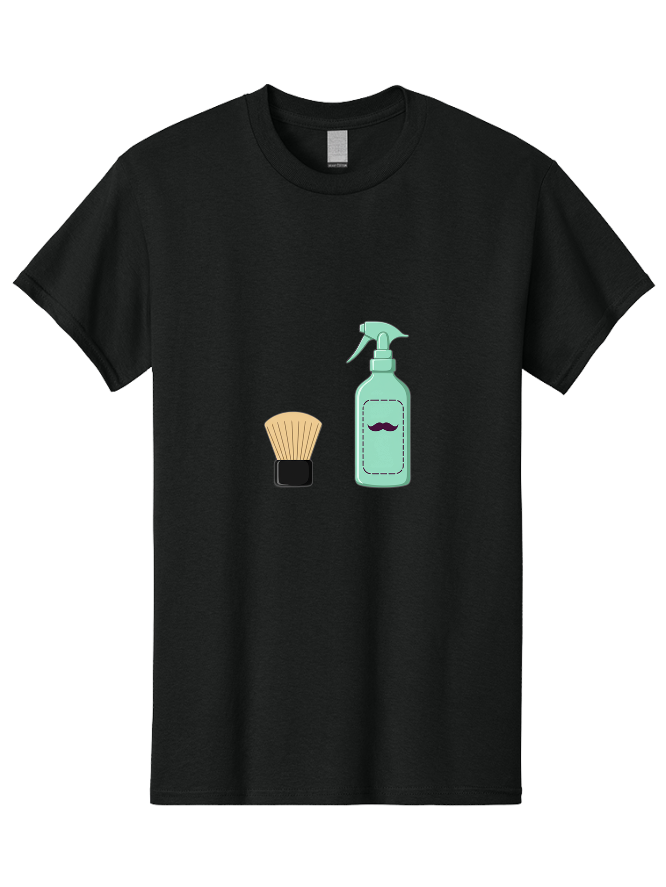 Shaving-Brush-And-Spray-Bottle Men'S Graphic Tee, 100% Cotton, Comfortable Casual Summer Wear, Machine Washable, Shaving Brush, Shaving Kit, Mustache Grooming, Men'S Grooming Products, Personal Care, Grooming Accessories, Shaving Essentials, Bad543 14