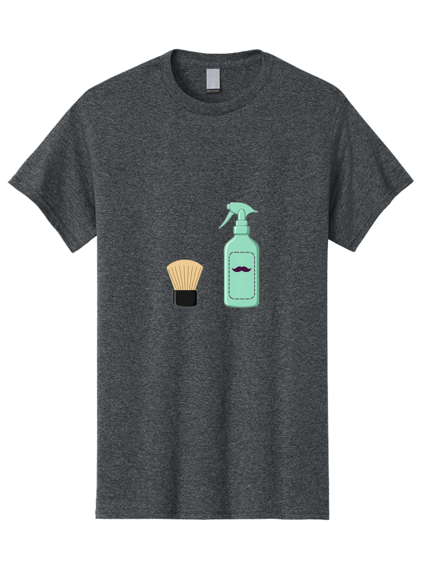 Shaving-Brush-And-Spray-Bottle Men'S Graphic Tee, 100% Cotton, Comfortable Casual Summer Wear, Machine Washable, Shaving Brush, Shaving Kit, Mustache Grooming, Men'S Grooming Products, Personal Care, Grooming Accessories, Shaving Essentials, Bad543 11