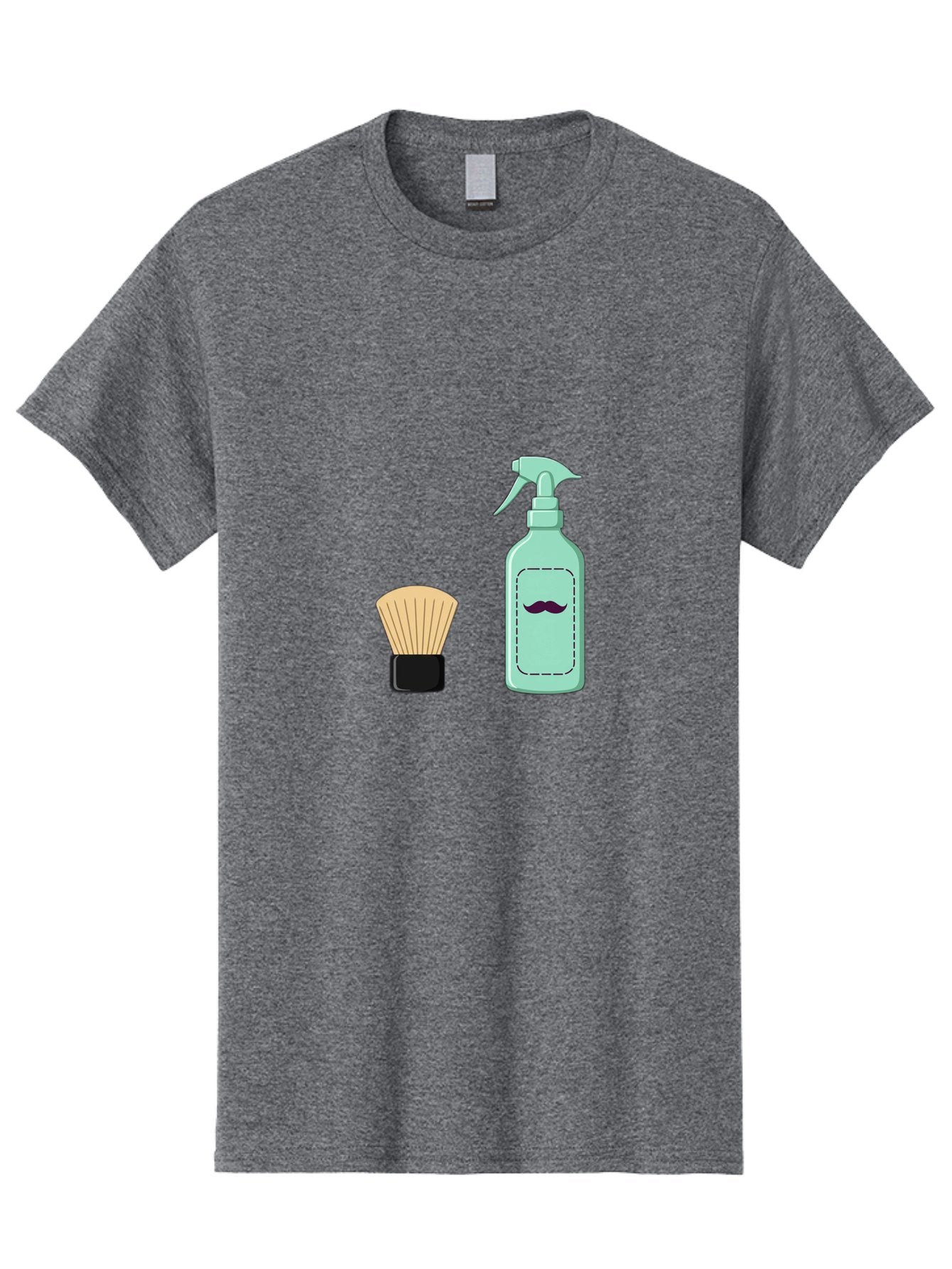 Shaving-Brush-And-Spray-Bottle Men'S Graphic Tee, 100% Cotton, Comfortable Casual Summer Wear, Machine Washable, Shaving Brush, Shaving Kit, Mustache Grooming, Men'S Grooming Products, Personal Care, Grooming Accessories, Shaving Essentials, Bad543 15