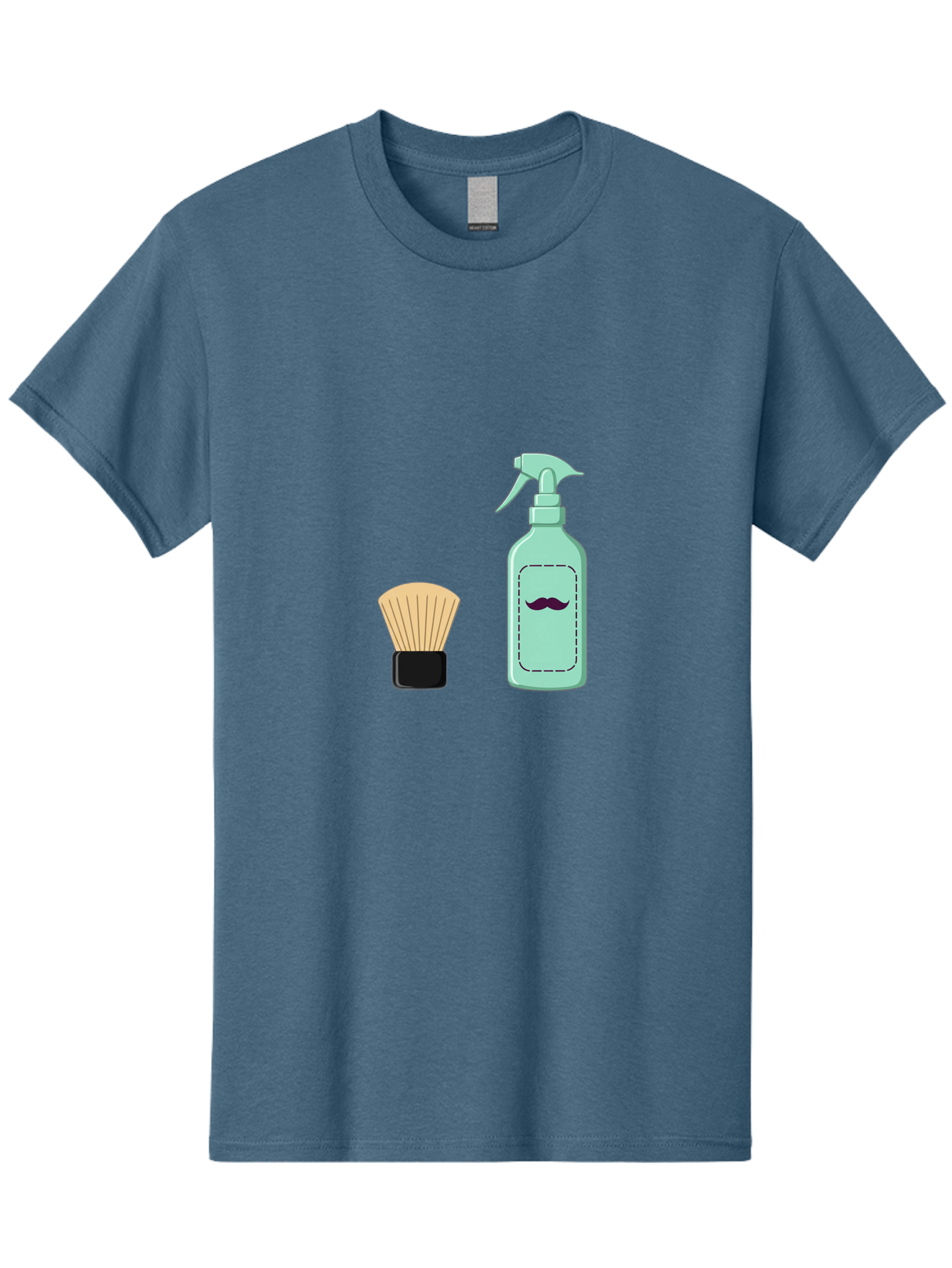 Shaving-Brush-And-Spray-Bottle Men'S Graphic Tee, 100% Cotton, Comfortable Casual Summer Wear, Machine Washable, Shaving Brush, Shaving Kit, Mustache Grooming, Men'S Grooming Products, Personal Care, Grooming Accessories, Shaving Essentials, Bad543 5