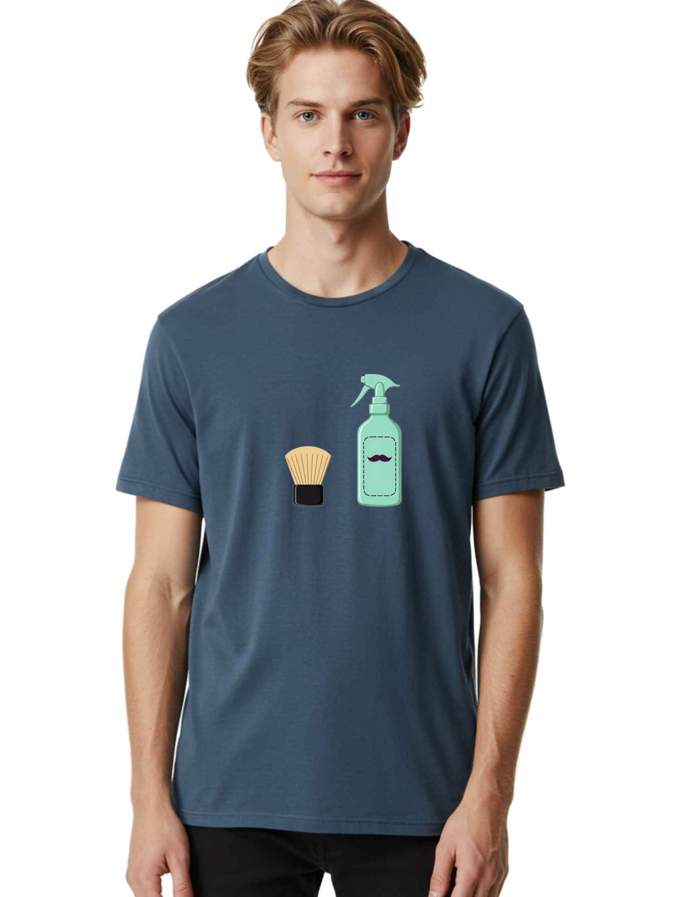 Shaving-Brush-And-Spray-Bottle Men'S Graphic Tee, 100% Cotton, Comfortable Casual Summer Wear, Machine Washable, Shaving Brush, Shaving Kit, Mustache Grooming, Men'S Grooming Products, Personal Care, Grooming Accessories, Shaving Essentials, Bad543 20