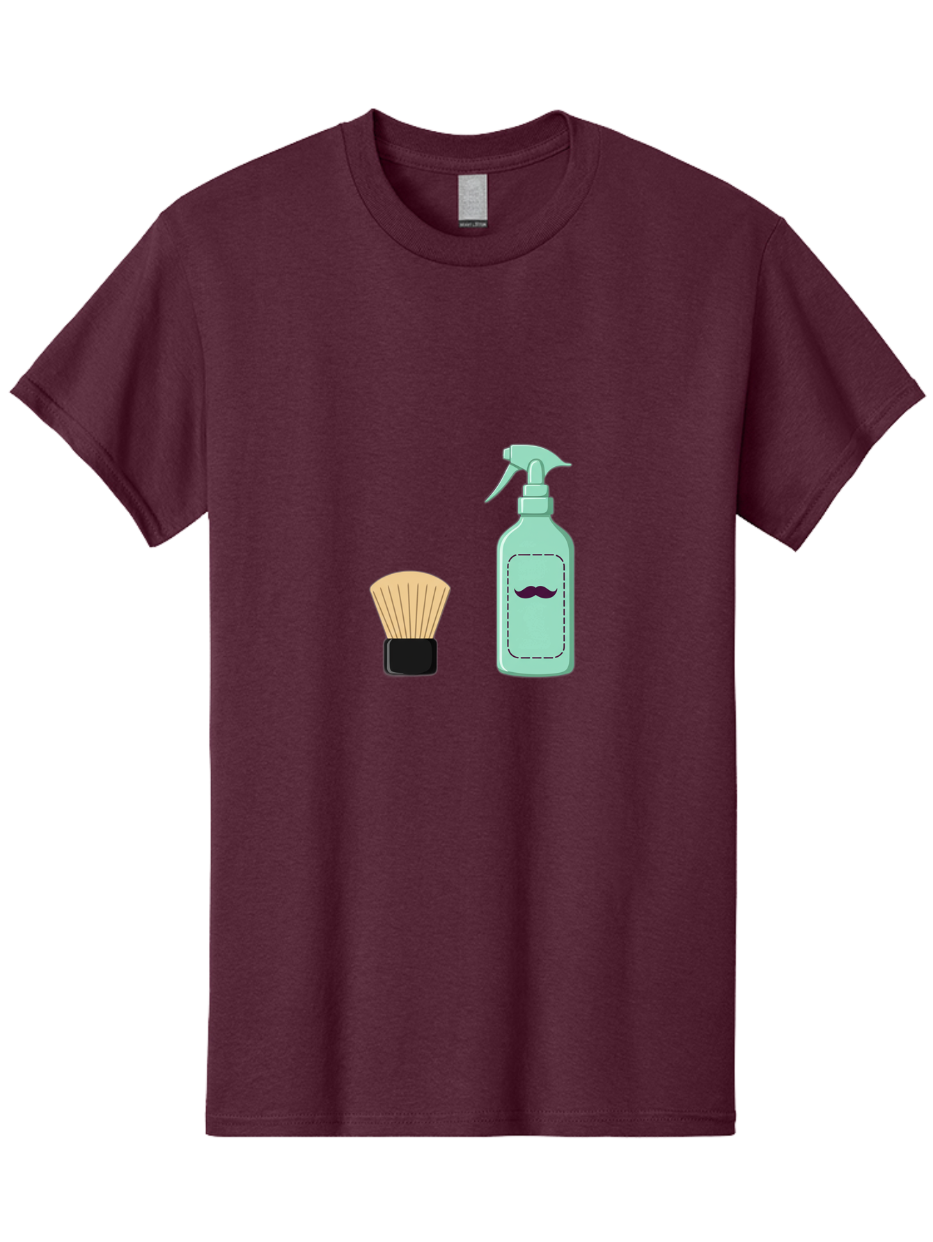 Shaving-Brush-And-Spray-Bottle Men'S Graphic Tee, 100% Cotton, Comfortable Casual Summer Wear, Machine Washable, Shaving Brush, Shaving Kit, Mustache Grooming, Men'S Grooming Products, Personal Care, Grooming Accessories, Shaving Essentials, Bad543