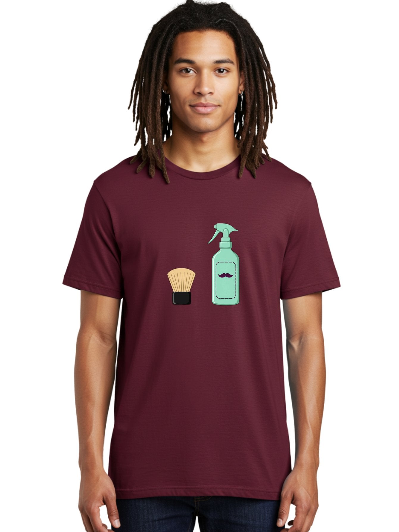Shaving-Brush-And-Spray-Bottle Men'S Graphic Tee, 100% Cotton, Comfortable Casual Summer Wear, Machine Washable, Shaving Brush, Shaving Kit, Mustache Grooming, Men'S Grooming Products, Personal Care, Grooming Accessories, Shaving Essentials, Bad543 29