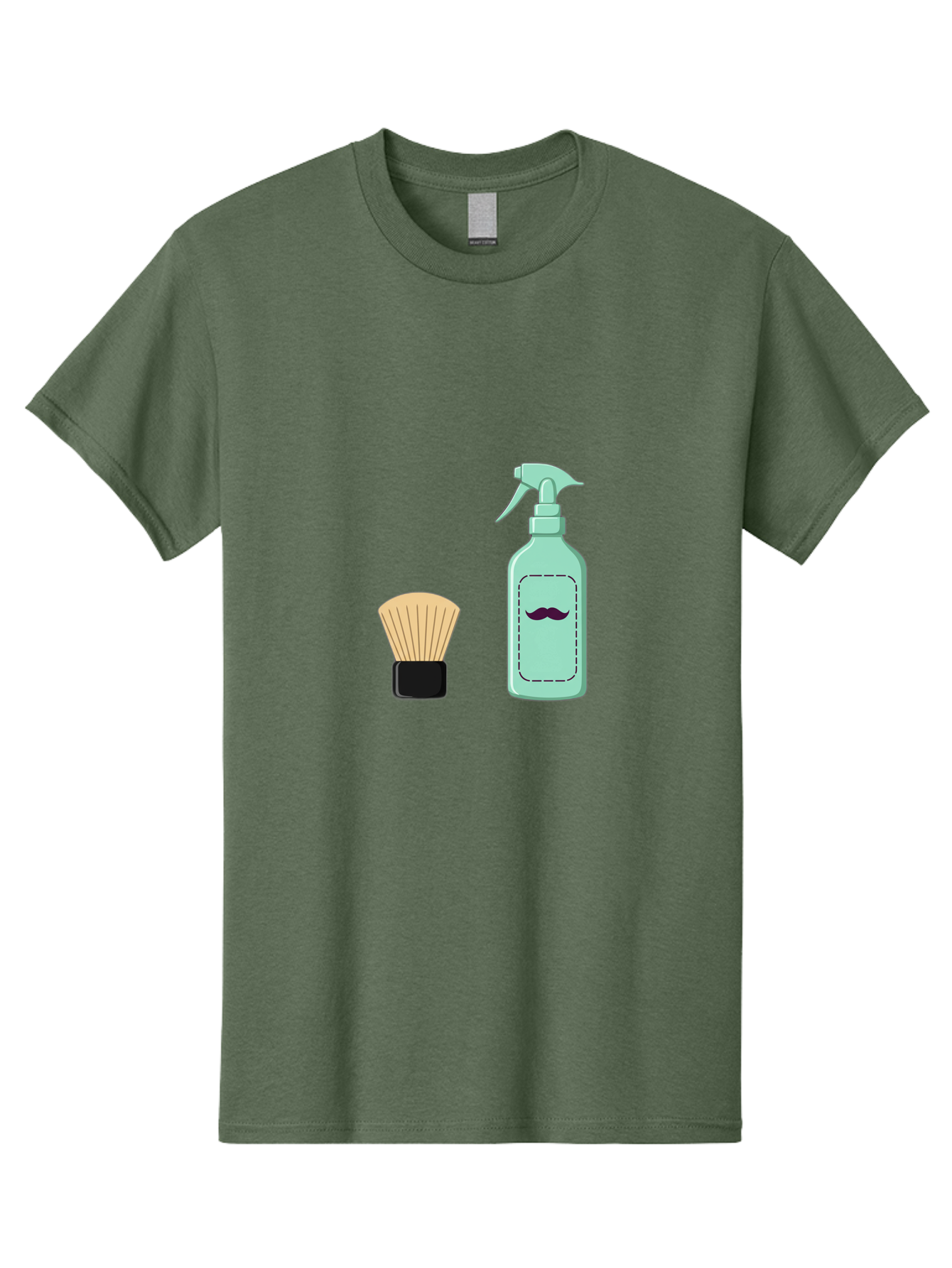 Shaving-Brush-And-Spray-Bottle Men'S Graphic Tee, 100% Cotton, Comfortable Casual Summer Wear, Machine Washable, Shaving Brush, Shaving Kit, Mustache Grooming, Men'S Grooming Products, Personal Care, Grooming Accessories, Shaving Essentials, Bad543 10