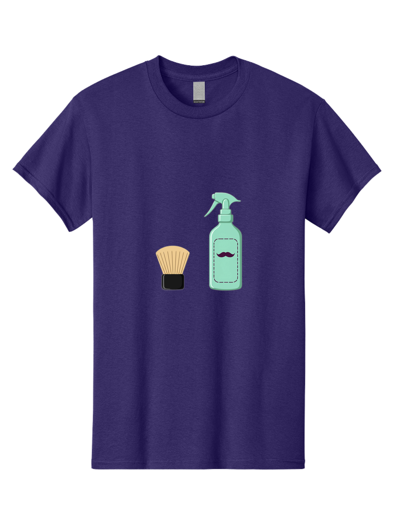 Shaving-Brush-And-Spray-Bottle Men'S Graphic Tee, 100% Cotton, Comfortable Casual Summer Wear, Machine Washable, Shaving Brush, Shaving Kit, Mustache Grooming, Men'S Grooming Products, Personal Care, Grooming Accessories, Shaving Essentials, Bad543 7