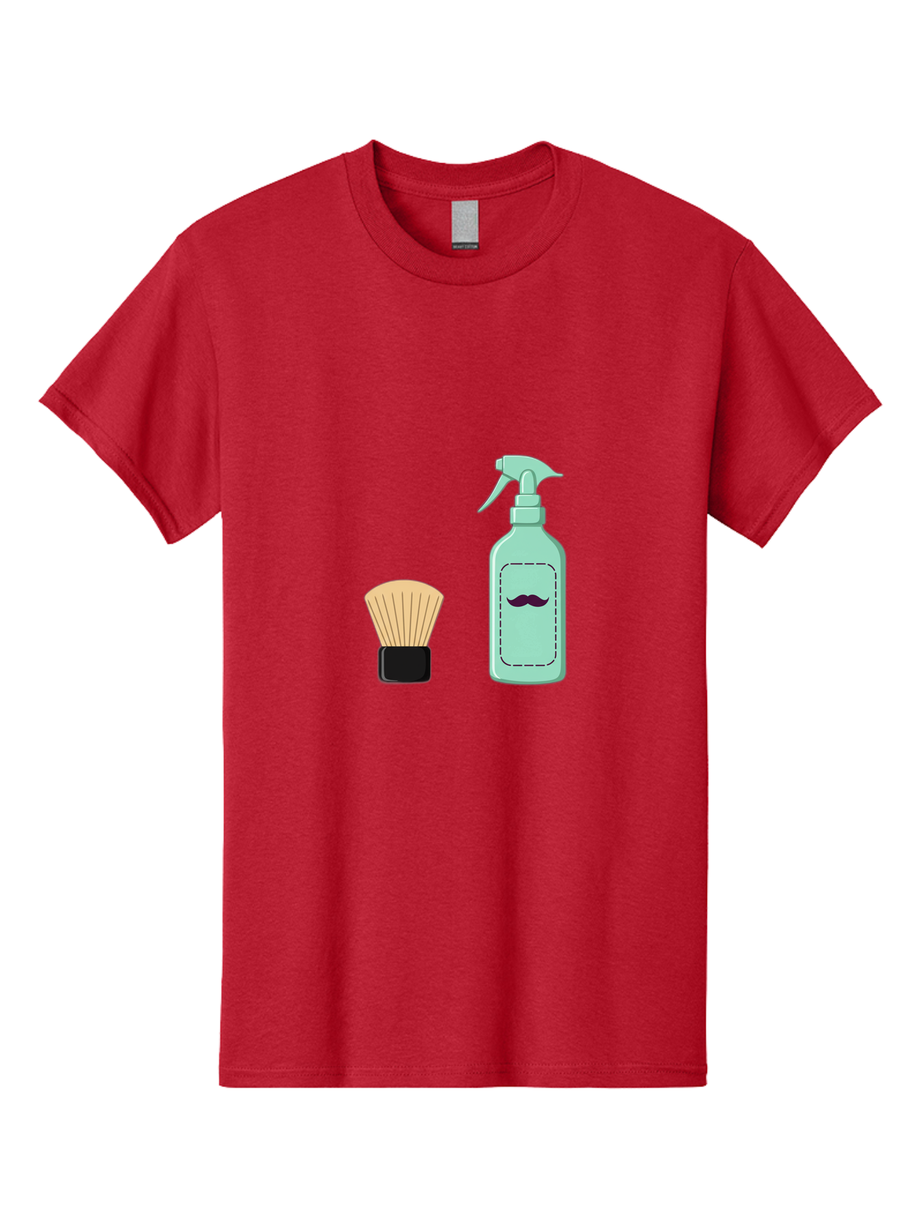 Shaving-Brush-And-Spray-Bottle Men'S Graphic Tee, 100% Cotton, Comfortable Casual Summer Wear, Machine Washable, Shaving Brush, Shaving Kit, Mustache Grooming, Men'S Grooming Products, Personal Care, Grooming Accessories, Shaving Essentials, Bad543 12