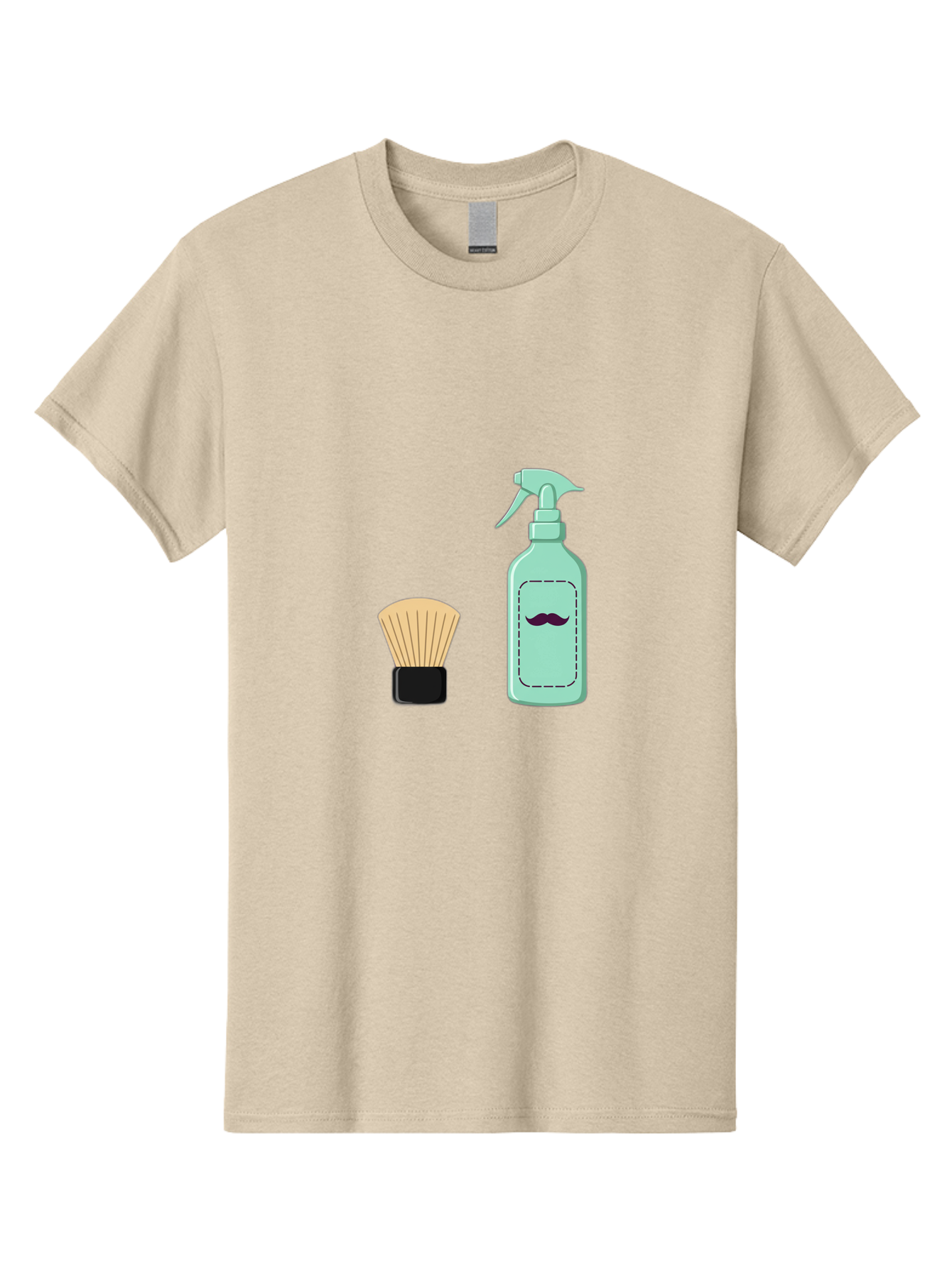 Shaving-Brush-And-Spray-Bottle Men'S Graphic Tee, 100% Cotton, Comfortable Casual Summer Wear, Machine Washable, Shaving Brush, Shaving Kit, Mustache Grooming, Men'S Grooming Products, Personal Care, Grooming Accessories, Shaving Essentials, Bad543 8