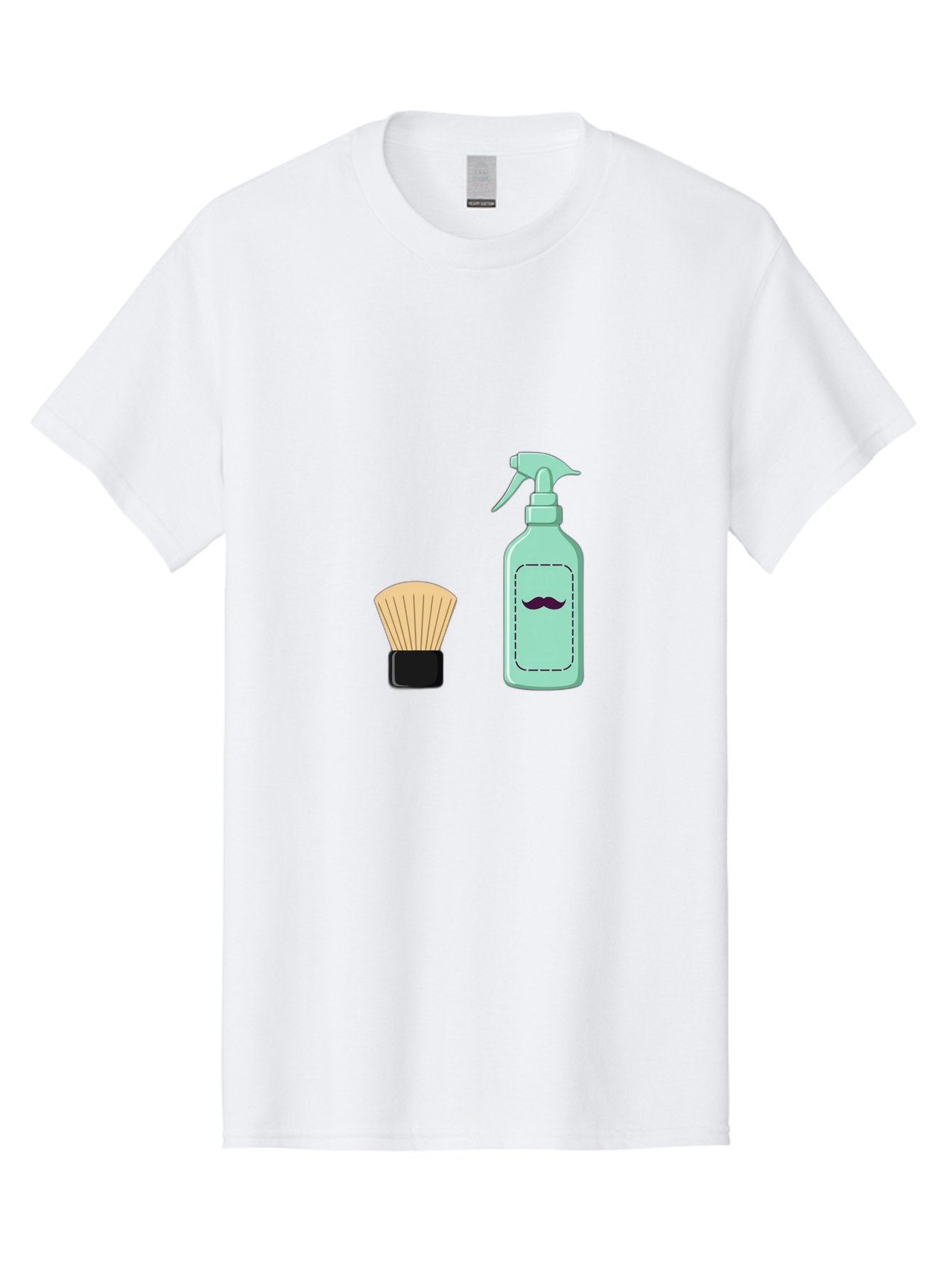 Shaving-Brush-And-Spray-Bottle Men'S Graphic Tee, 100% Cotton, Comfortable Casual Summer Wear, Machine Washable, Shaving Brush, Shaving Kit, Mustache Grooming, Men'S Grooming Products, Personal Care, Grooming Accessories, Shaving Essentials, Bad543 7