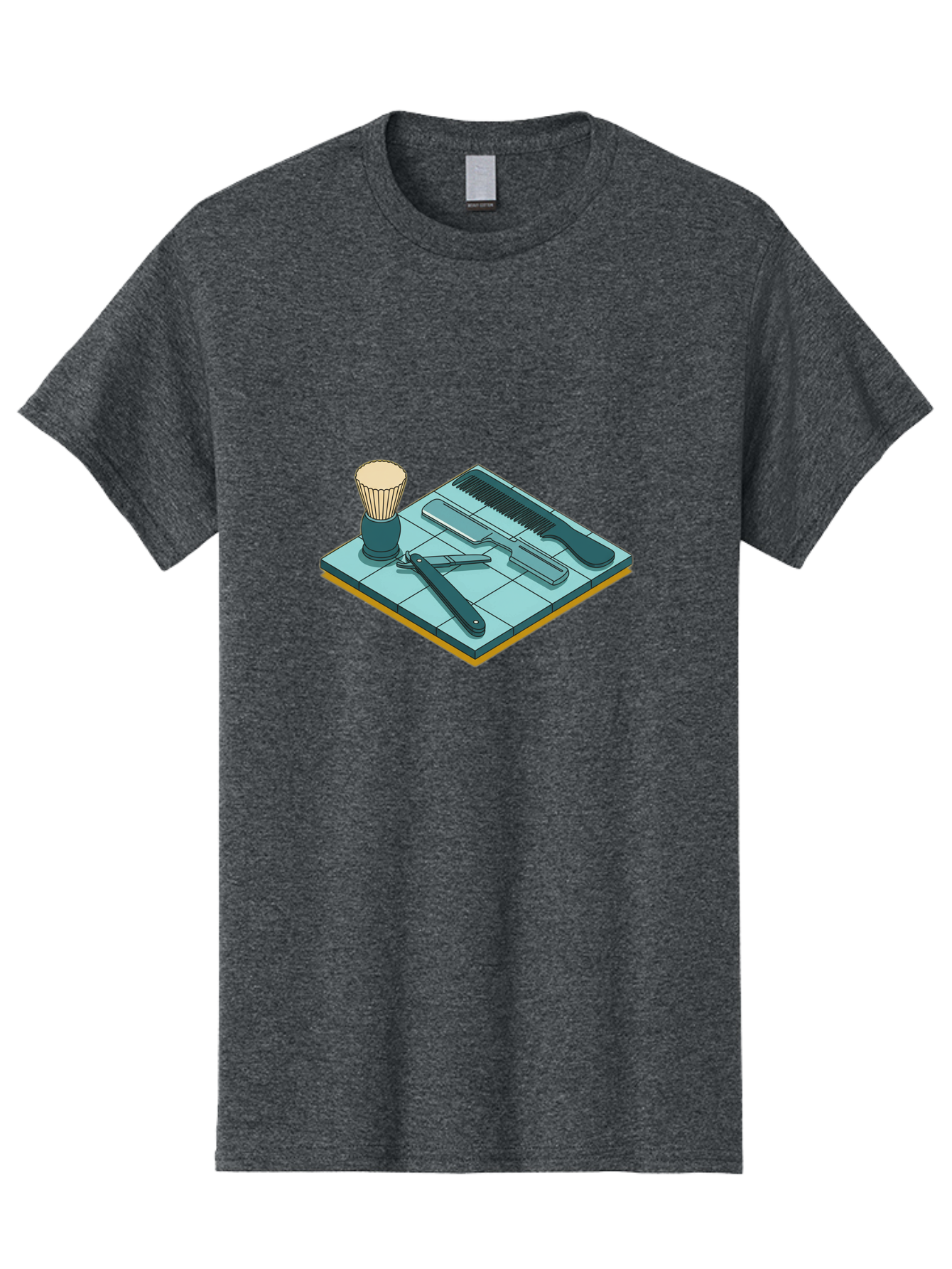 Shaving-Kit Men'S Graphic Tee, 100% Cotton, Comfortable Casual Summer Wear, Machine Washable, Shaving Kit, Straight Razor, Comb, Shaving Brush, Grooming Tools, Men'S Grooming, Barber Supplies, Personal Care Bad546 6