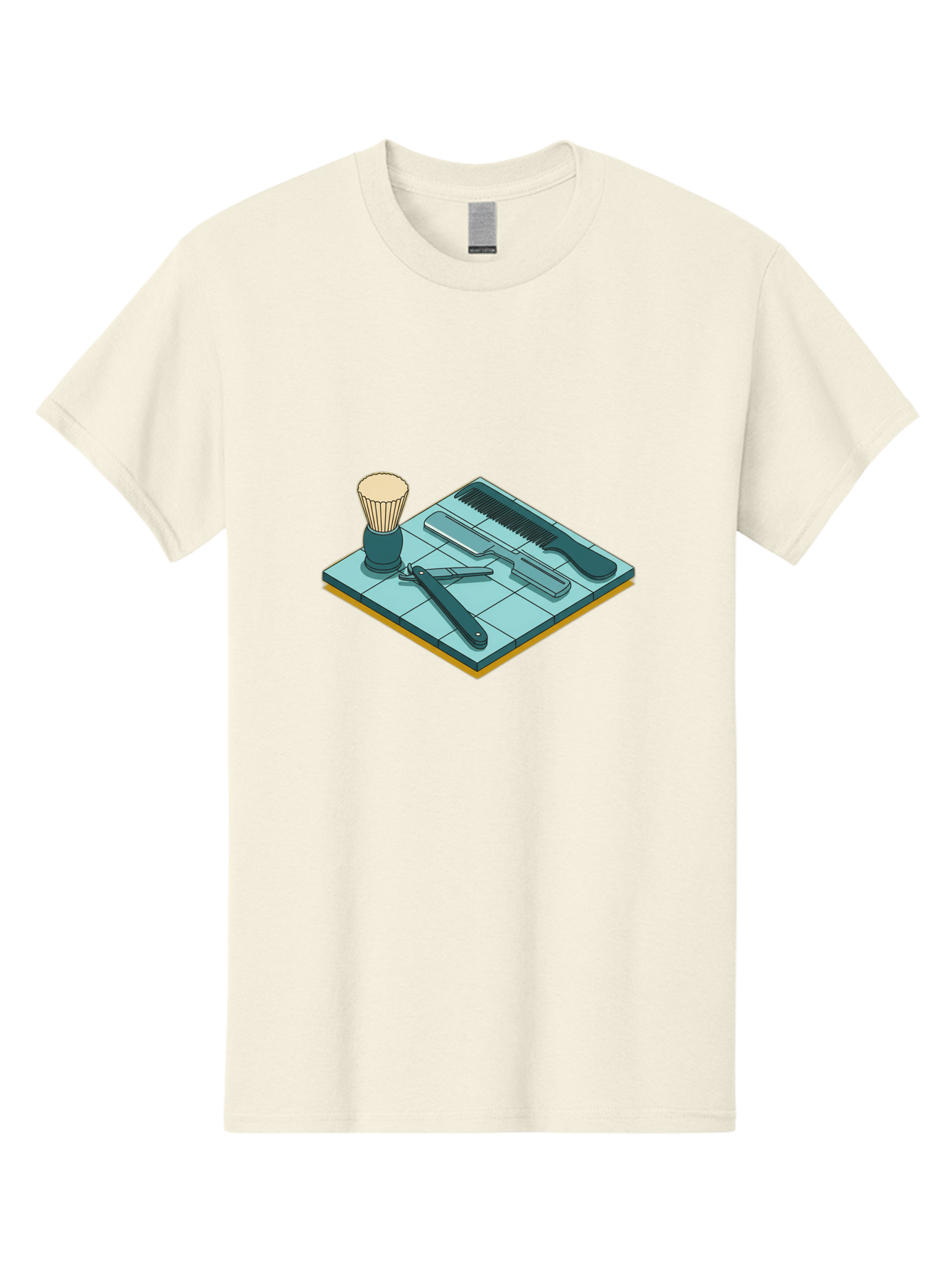 Shaving-Kit Men'S Graphic Tee, 100% Cotton, Comfortable Casual Summer Wear, Machine Washable, Shaving Kit, Straight Razor, Comb, Shaving Brush, Grooming Tools, Men'S Grooming, Barber Supplies, Personal Care Bad546 4