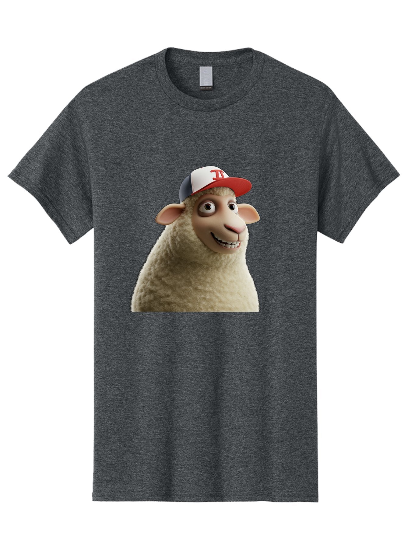 Sheep-Wearing-Baseball-Cap Men'S Graphic Tee, 100% Cotton, Comfortable Casual Summer Wear, Machine Washable, Cartoon Sheep, Sheep Character, Funny Animal, Comedic Cartoon, Baseball Cap, Animated Animal, Humorous Character, White Sheep, Tj Logo Bad558 8