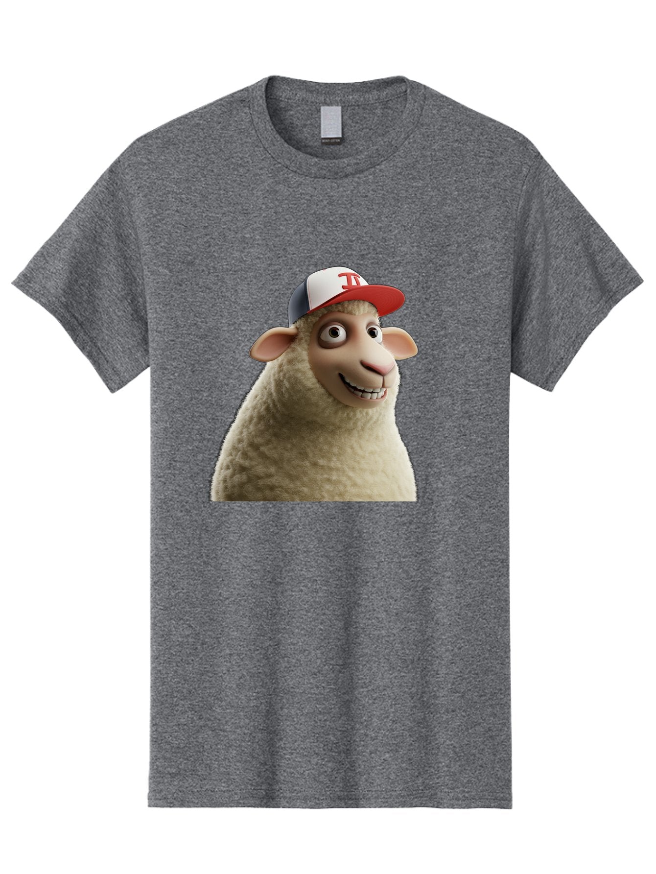 Sheep-Wearing-Baseball-Cap Men'S Graphic Tee, 100% Cotton, Comfortable Casual Summer Wear, Machine Washable, Cartoon Sheep, Sheep Character, Funny Animal, Comedic Cartoon, Baseball Cap, Animated Animal, Humorous Character, White Sheep, Tj Logo Bad558 6