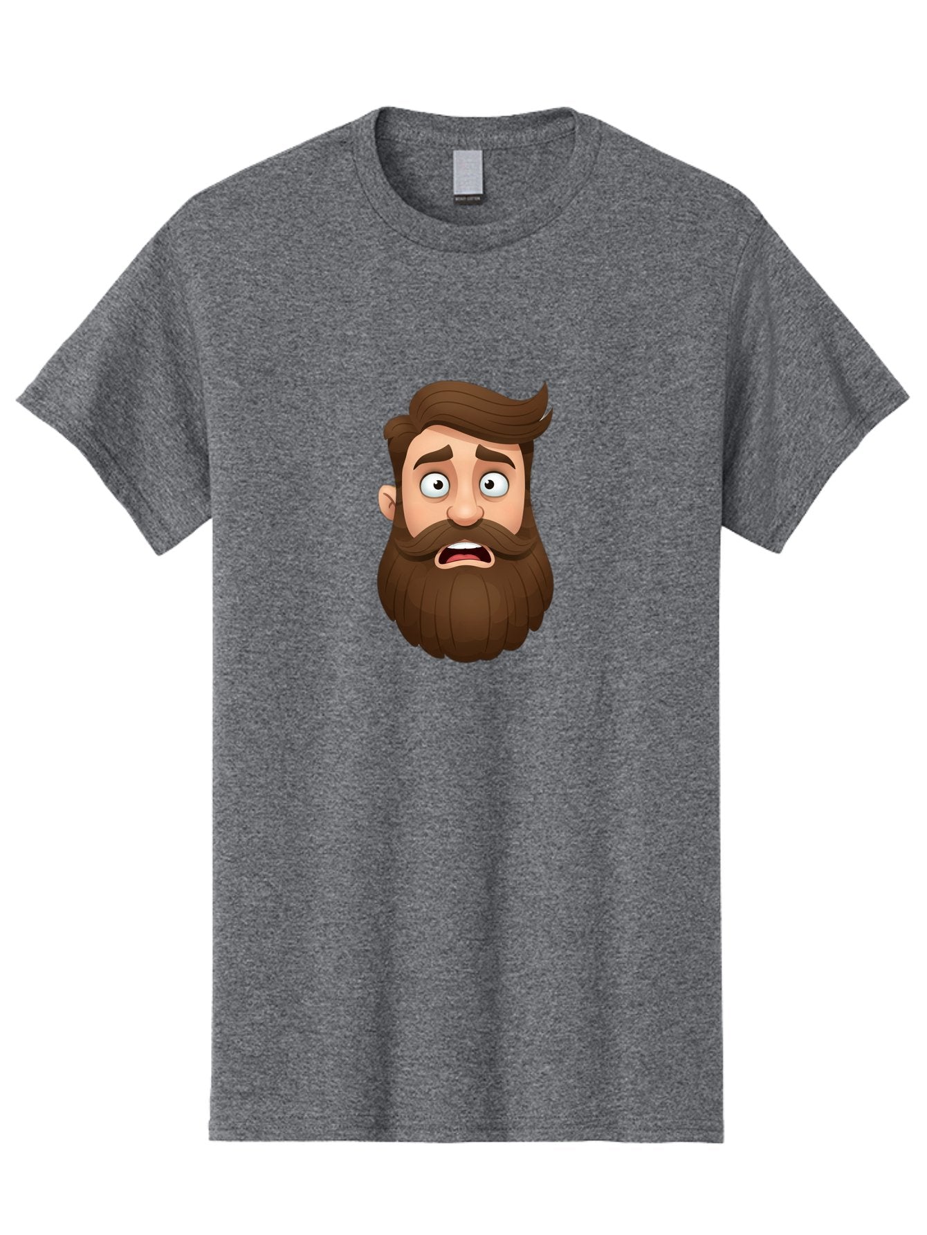 Shocked-Man Men'S Graphic Tee, 100% Cotton, Comfortable Casual Summer Wear, Machine Washable, Cartoon Character, Shocked Expression, Wide Eyes, Open Mouth, Surprised Face, Bearded Man, Comic Style, Exaggerated Features, Emotional Reaction Bad561 3