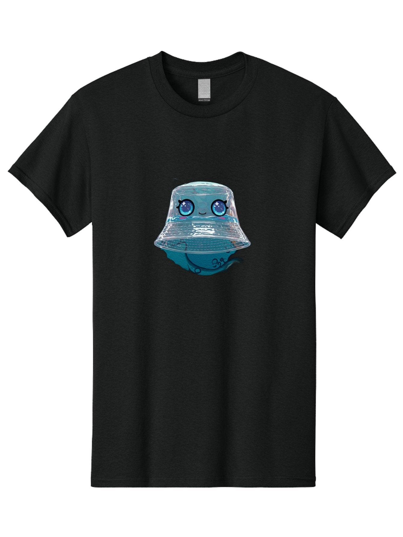 Shopkins-Jelly-Bucket Men'S Graphic Tee, 100% Cotton, Comfortable Casual Summer Wear, Machine Washable, Cartoon Ice Cream, Blue Ice Cream, Shopkins Character, Sweet Treats, Whimsical Design, Kawaii Style, Face With Eyes, Cute Desserts, Bad562 4