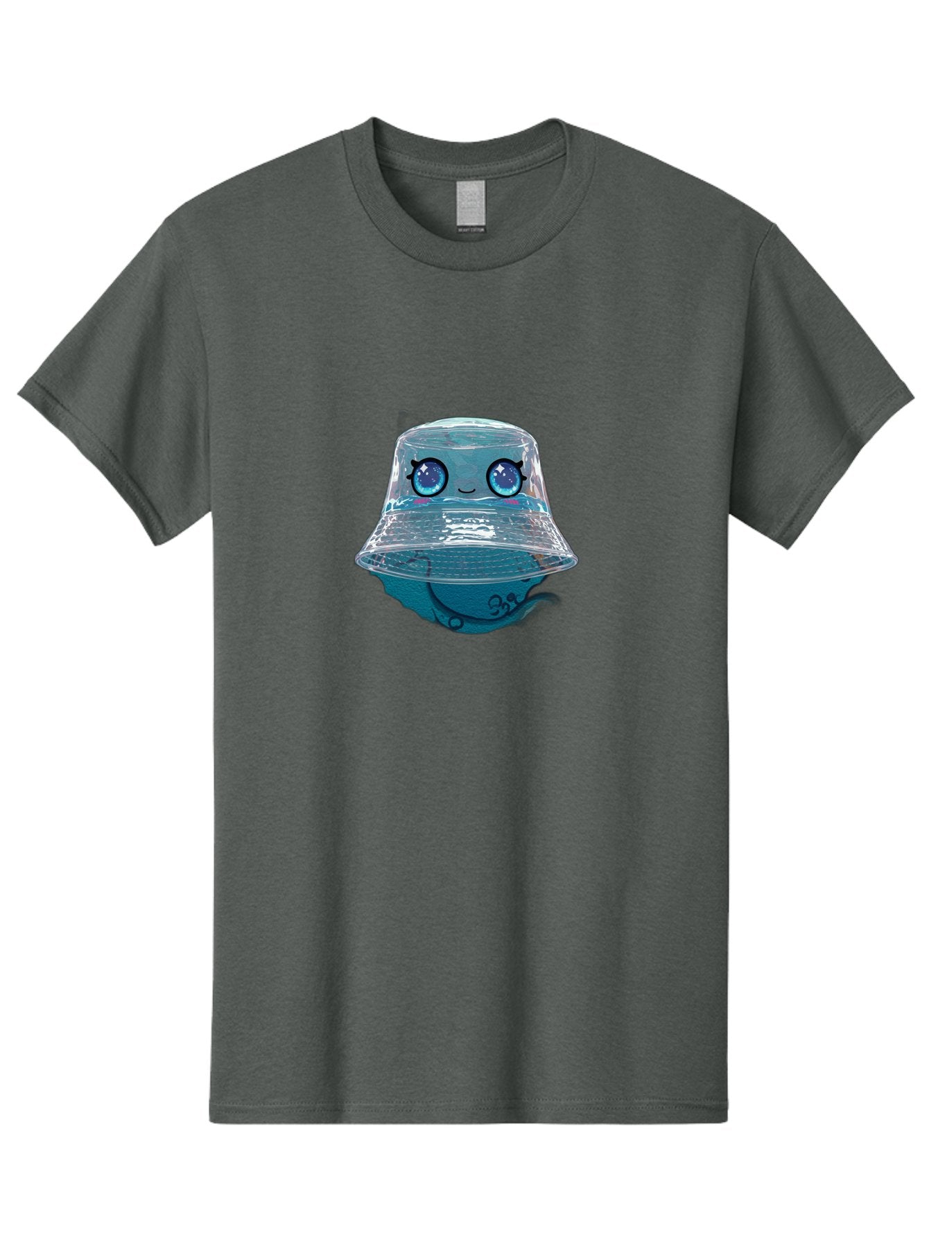 Shopkins-Jelly-Bucket Men'S Graphic Tee, 100% Cotton, Comfortable Casual Summer Wear, Machine Washable, Cartoon Ice Cream, Blue Ice Cream, Shopkins Character, Sweet Treats, Whimsical Design, Kawaii Style, Face With Eyes, Cute Desserts, Bad562 9
