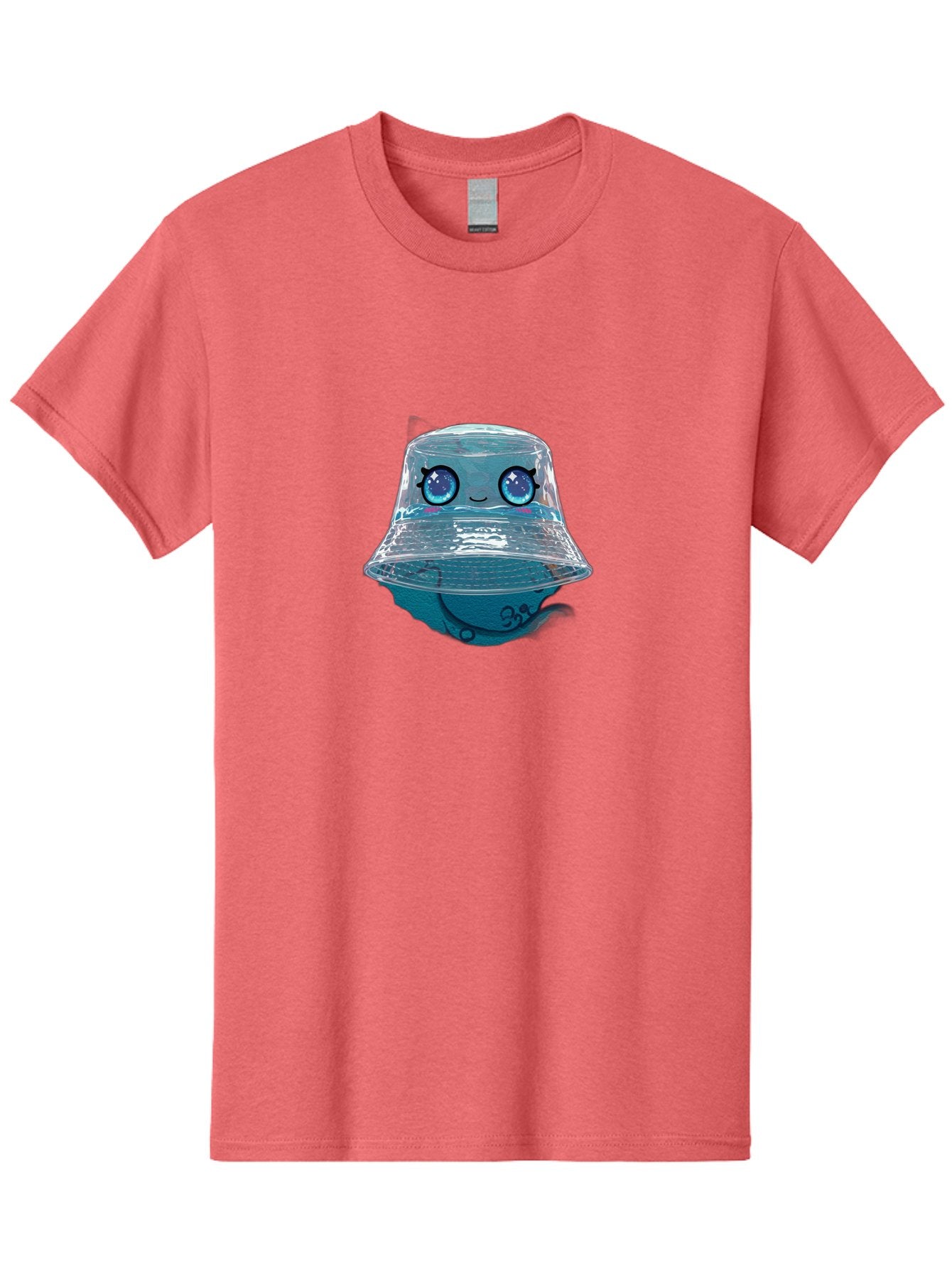 Shopkins-Jelly-Bucket Men'S Graphic Tee, 100% Cotton, Comfortable Casual Summer Wear, Machine Washable, Cartoon Ice Cream, Blue Ice Cream, Shopkins Character, Sweet Treats, Whimsical Design, Kawaii Style, Face With Eyes, Cute Desserts, Bad562