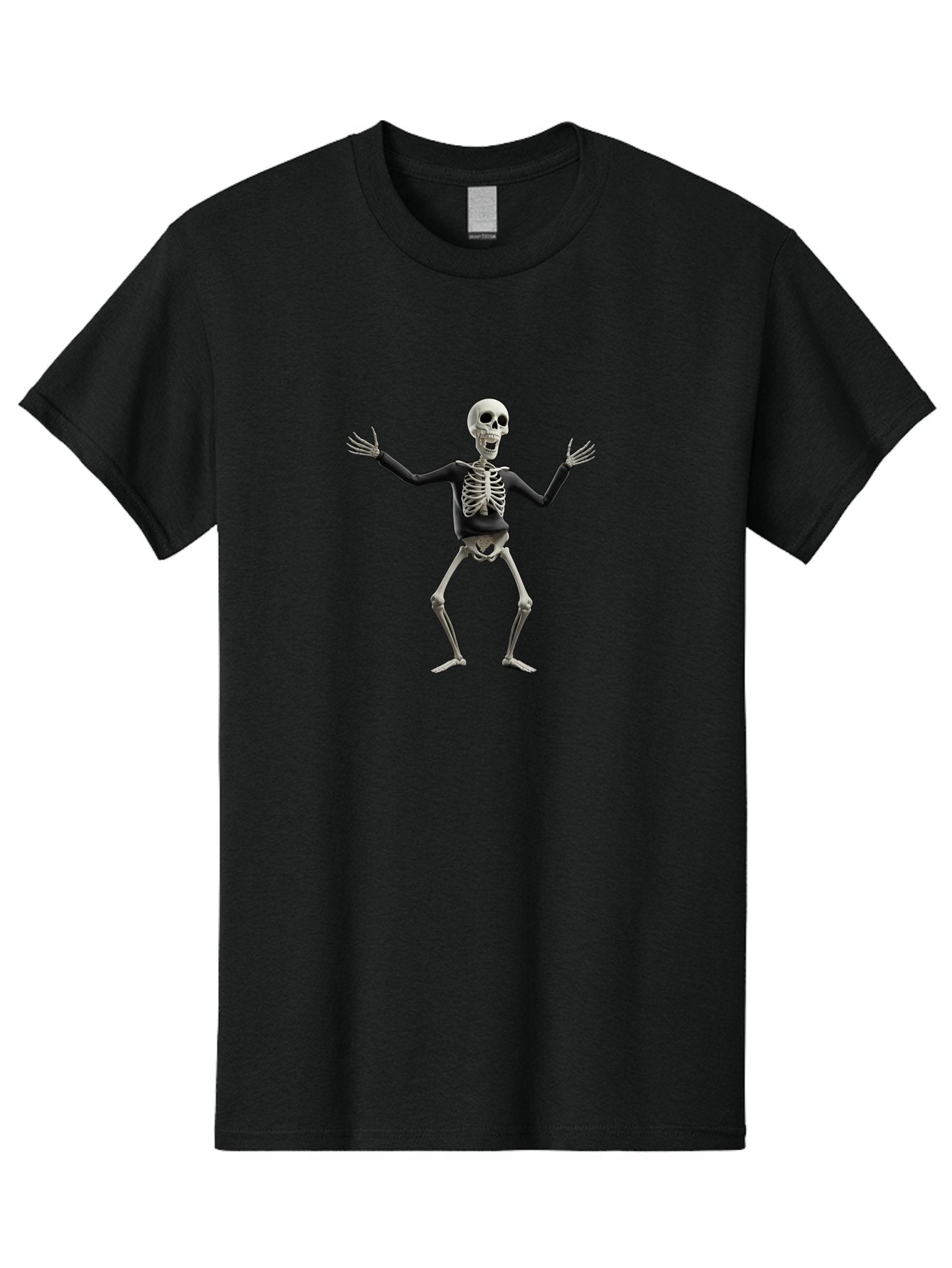 Skeleton-Dancing Men'S Graphic Tee, 100% Cotton, Comfortable Casual Summer Wear, Machine Washable, Skeleton Dancing, Skeletal Figure, Dance Move, Spooky Atmosphere, Halloween Theme, Funny Bones, Bone Structure, Festive Character Bad570 10