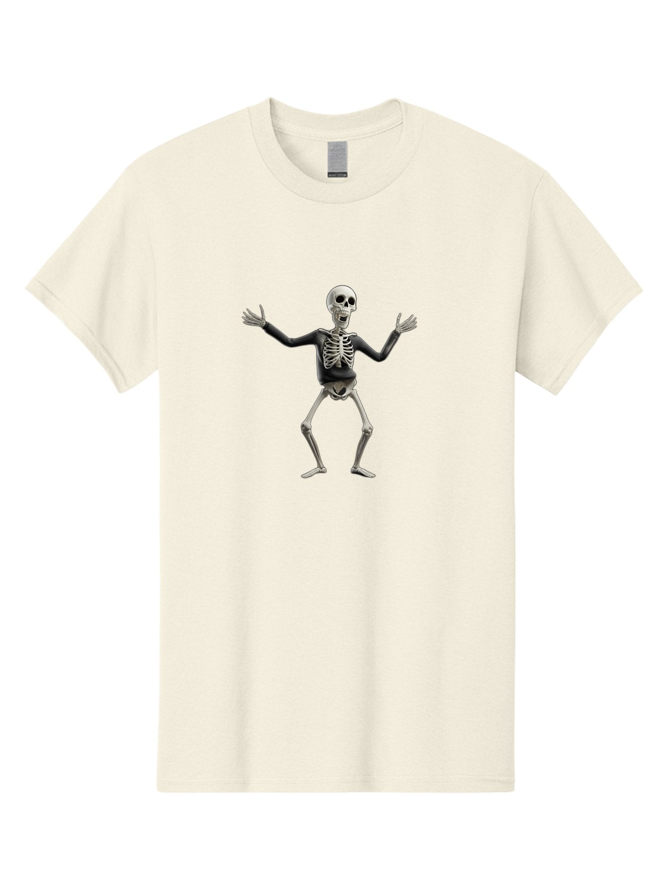 Skeleton-Dancing Men'S Graphic Tee, 100% Cotton, Comfortable Casual Summer Wear, Machine Washable, Skeleton Dancing, Skeletal Figure, Dance Move, Spooky Atmosphere, Halloween Theme, Funny Bones, Bone Structure, Festive Character Bad570 7
