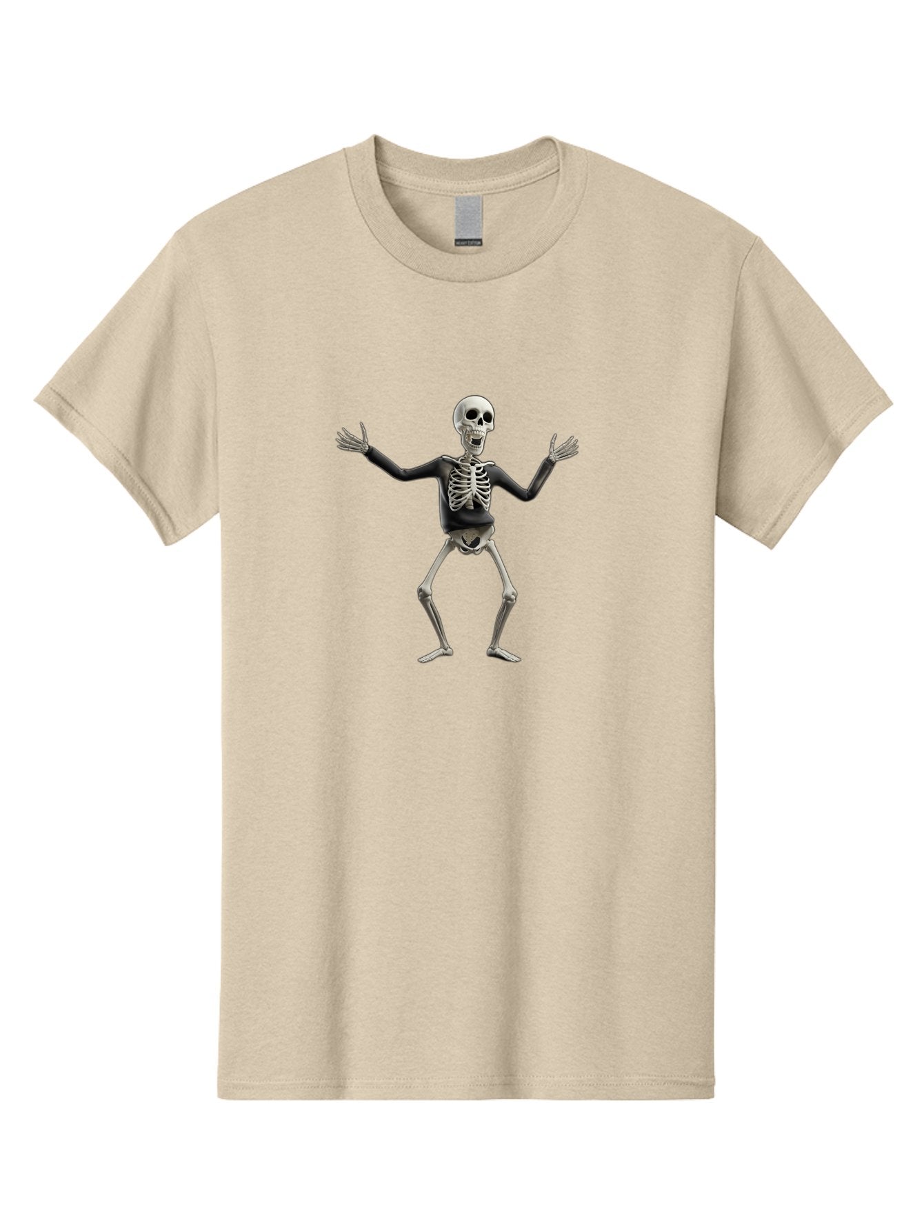 Skeleton-Dancing Men'S Graphic Tee, 100% Cotton, Comfortable Casual Summer Wear, Machine Washable, Skeleton Dancing, Skeletal Figure, Dance Move, Spooky Atmosphere, Halloween Theme, Funny Bones, Bone Structure, Festive Character Bad570 5