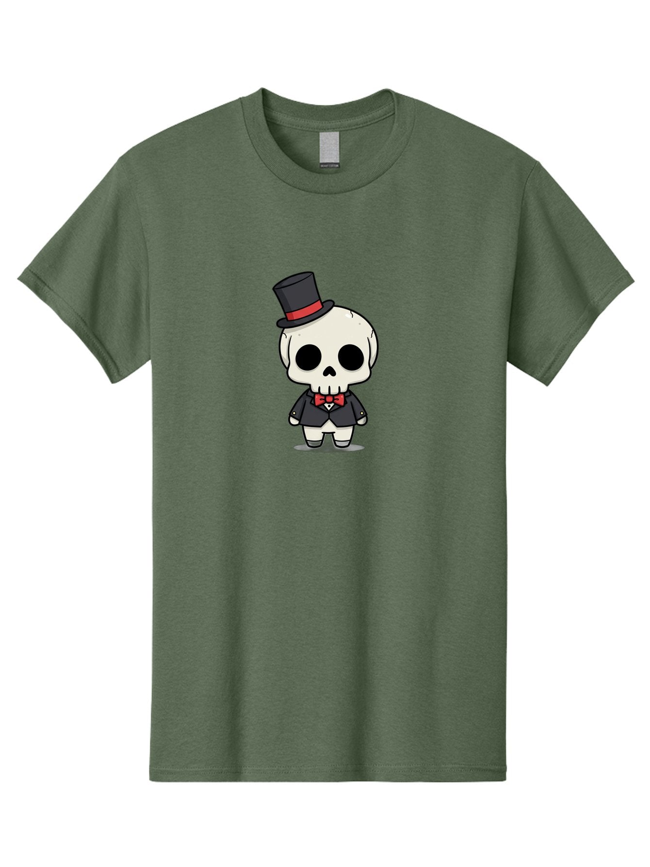 Skeleton-Gentleman Men'S Graphic Tee, 100% Cotton, Comfortable Casual Summer Wear, Machine Washable, Cartoon Skeleton, Gentleman Attire, Top Hat, Bow Tie, Spooky Chic, Halloween Style, Formal Wear, Skull Character, Kawaii Aesthetic, Bad572 10