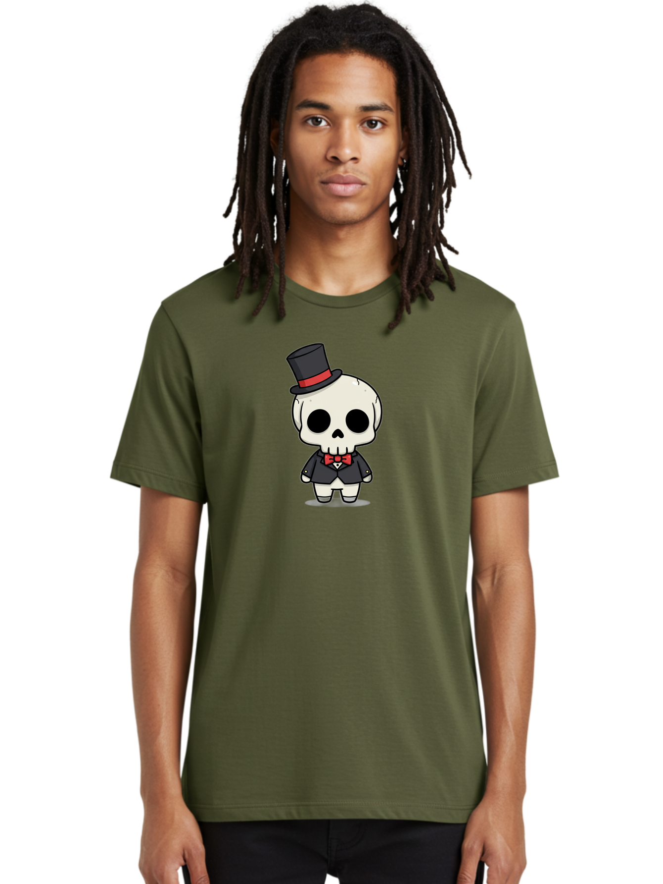 Skeleton-Gentleman Men'S Graphic Tee, 100% Cotton, Comfortable Casual Summer Wear, Machine Washable, Cartoon Skeleton, Gentleman Attire, Top Hat, Bow Tie, Spooky Chic, Halloween Style, Formal Wear, Skull Character, Kawaii Aesthetic, Bad572 29