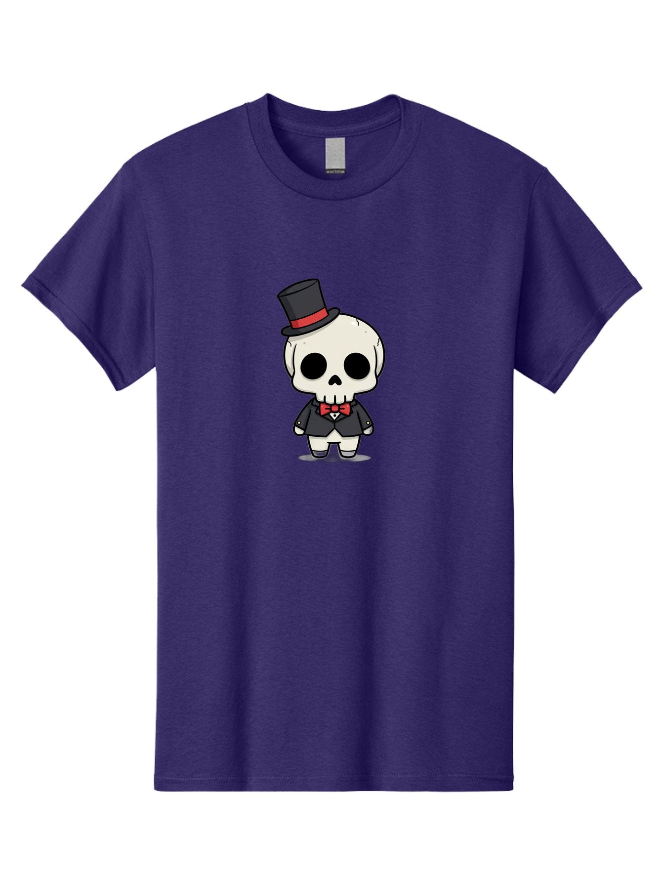 Skeleton-Gentleman Men'S Graphic Tee, 100% Cotton, Comfortable Casual Summer Wear, Machine Washable, Cartoon Skeleton, Gentleman Attire, Top Hat, Bow Tie, Spooky Chic, Halloween Style, Formal Wear, Skull Character, Kawaii Aesthetic, Bad572 4