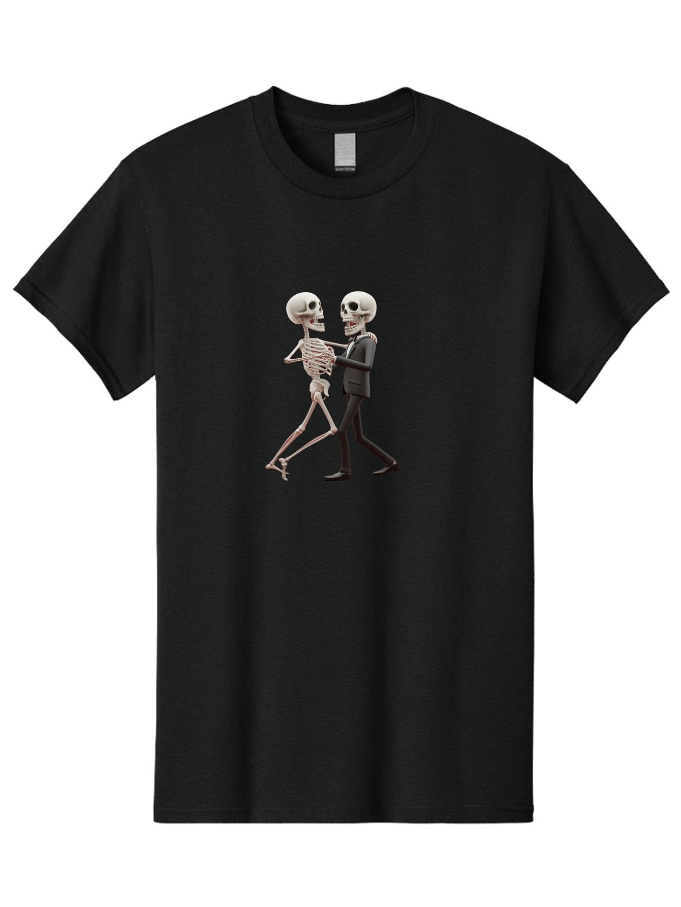 Skeletons-Dancing Men'S Graphic Tee, 100% Cotton, Comfortable Casual Summer Wear, Machine Washable, Skeletons Dancing Together, Humorous Scene, Unique Visuals, Creative Art, 3D Artistry, Skeleton In Suit, Quirky Character Design, Dance Move, Bad577 8